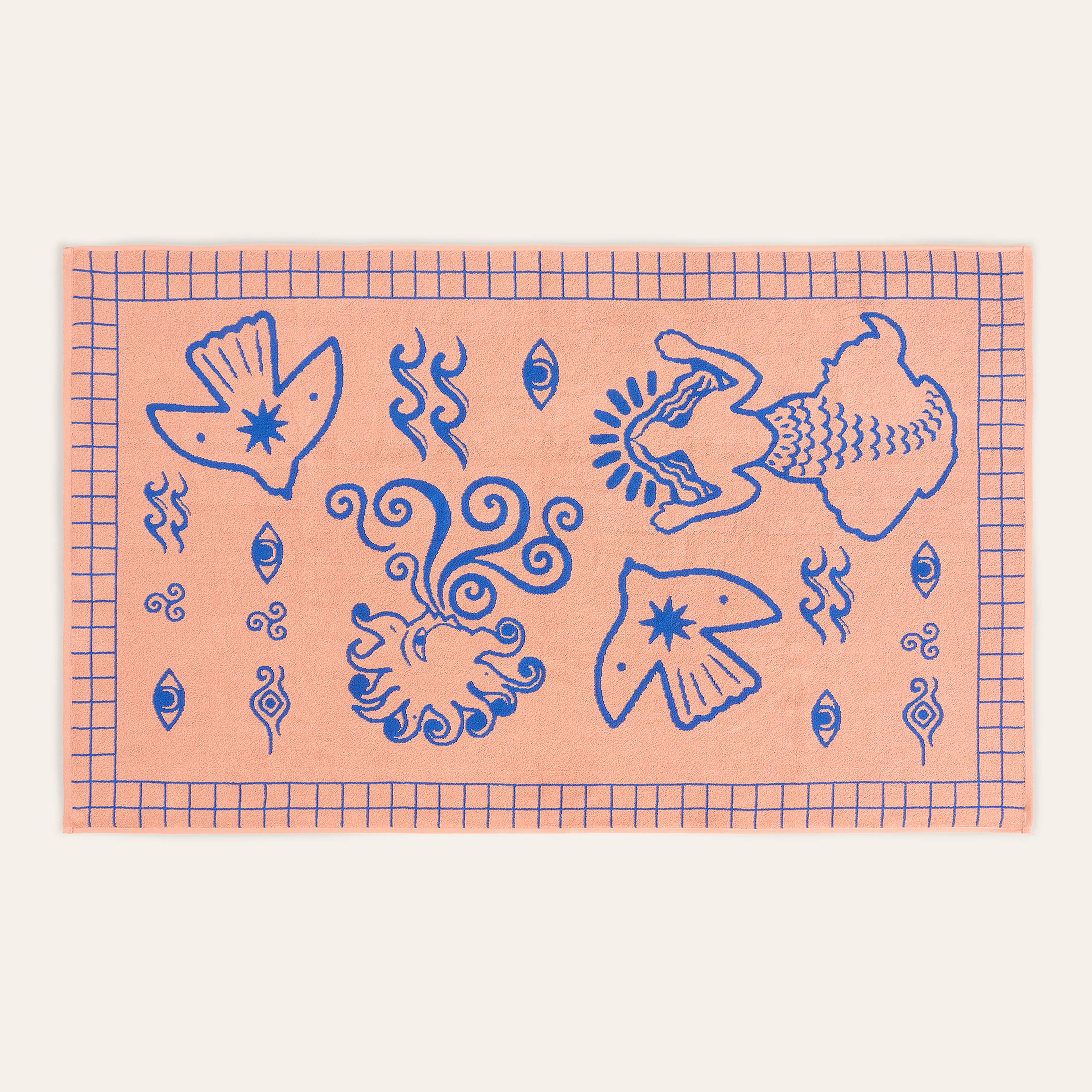 Tabea Pamuk Plaj Havlusu 90x150 Cm Mavi-somon