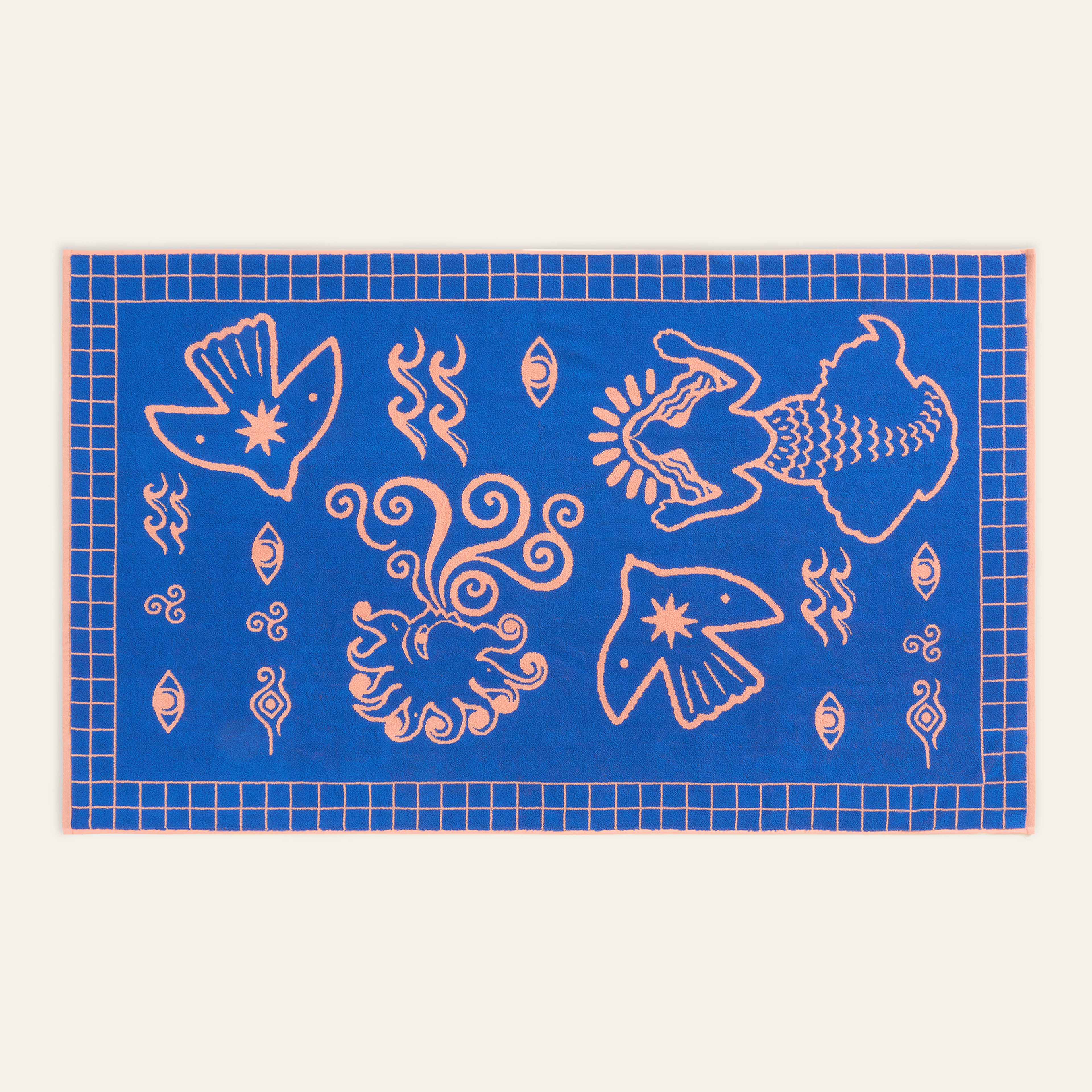 Tabea Pamuk Plaj Havlusu 90x150 Cm Mavi-somon