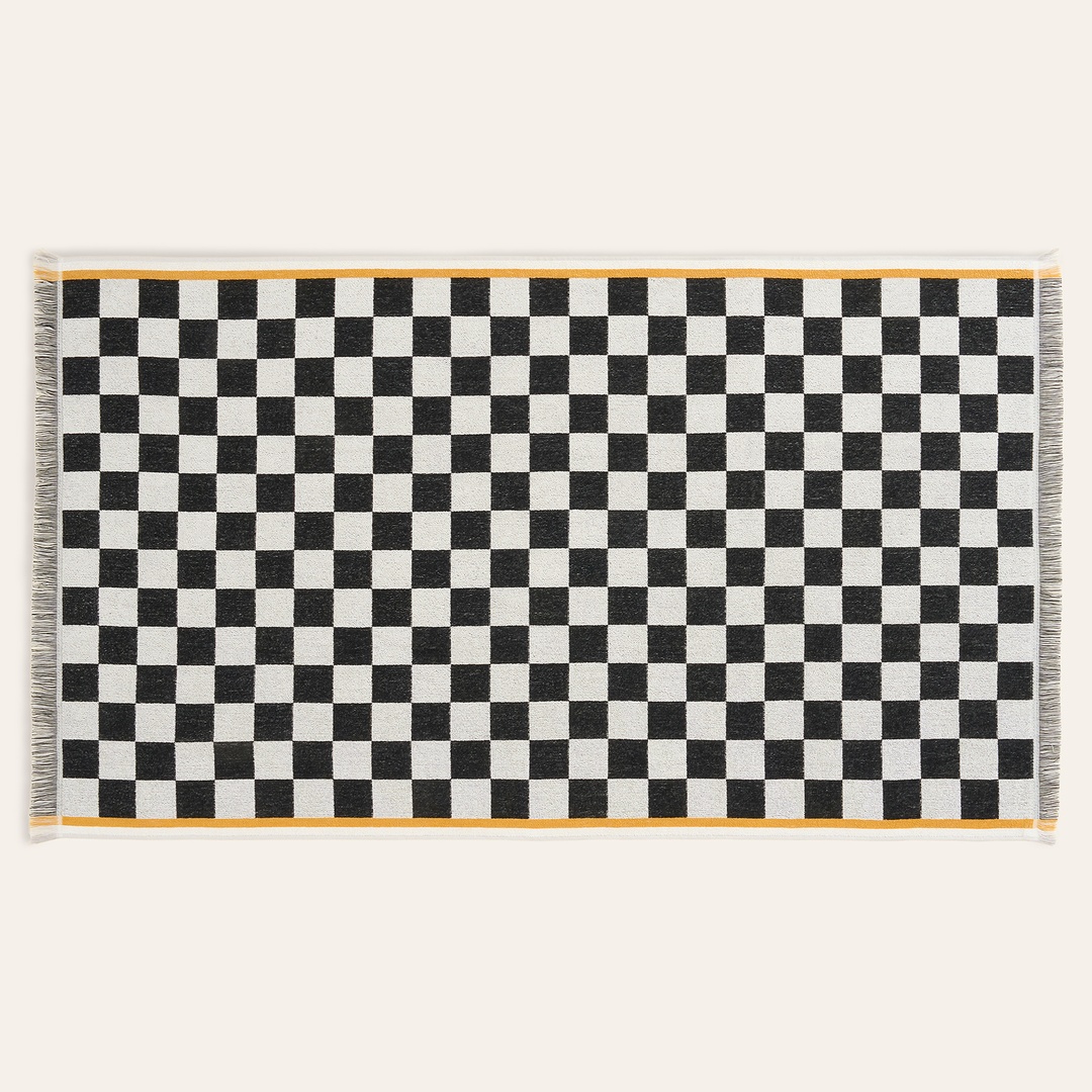 Vıseu Siyah-ekru Plaj Havlusu 90x150 Cm