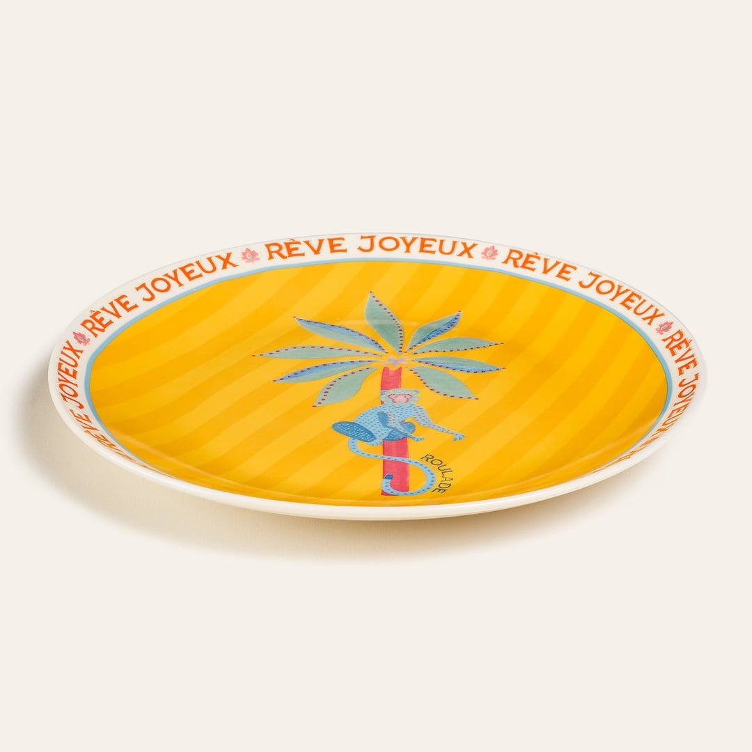 Luohu Porselen Pasta Tabağı 21 Cm Renkli