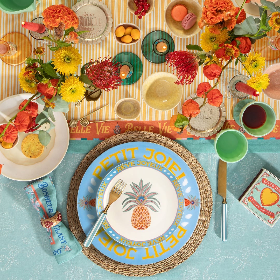 Luohu Porselen Pasta Tabağı 21 Cm Renkli