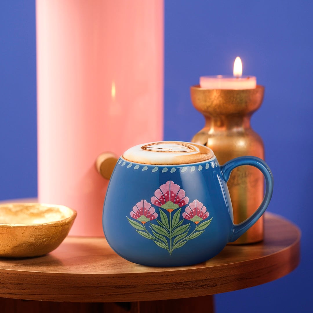 Luohu Porselen Kupa 400 Ml Mavi