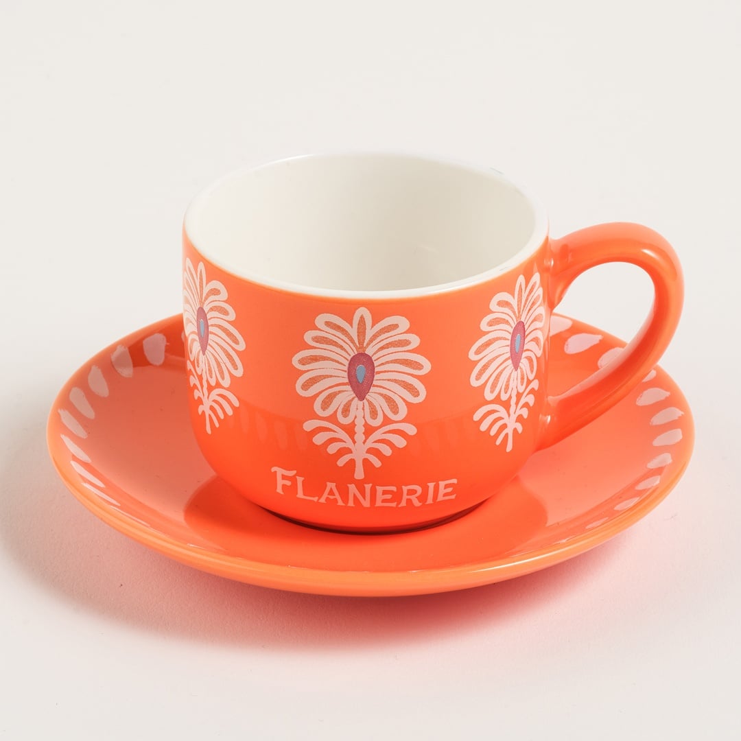 Luohu Porselen Kahve Seti 90 Ml Turuncu
