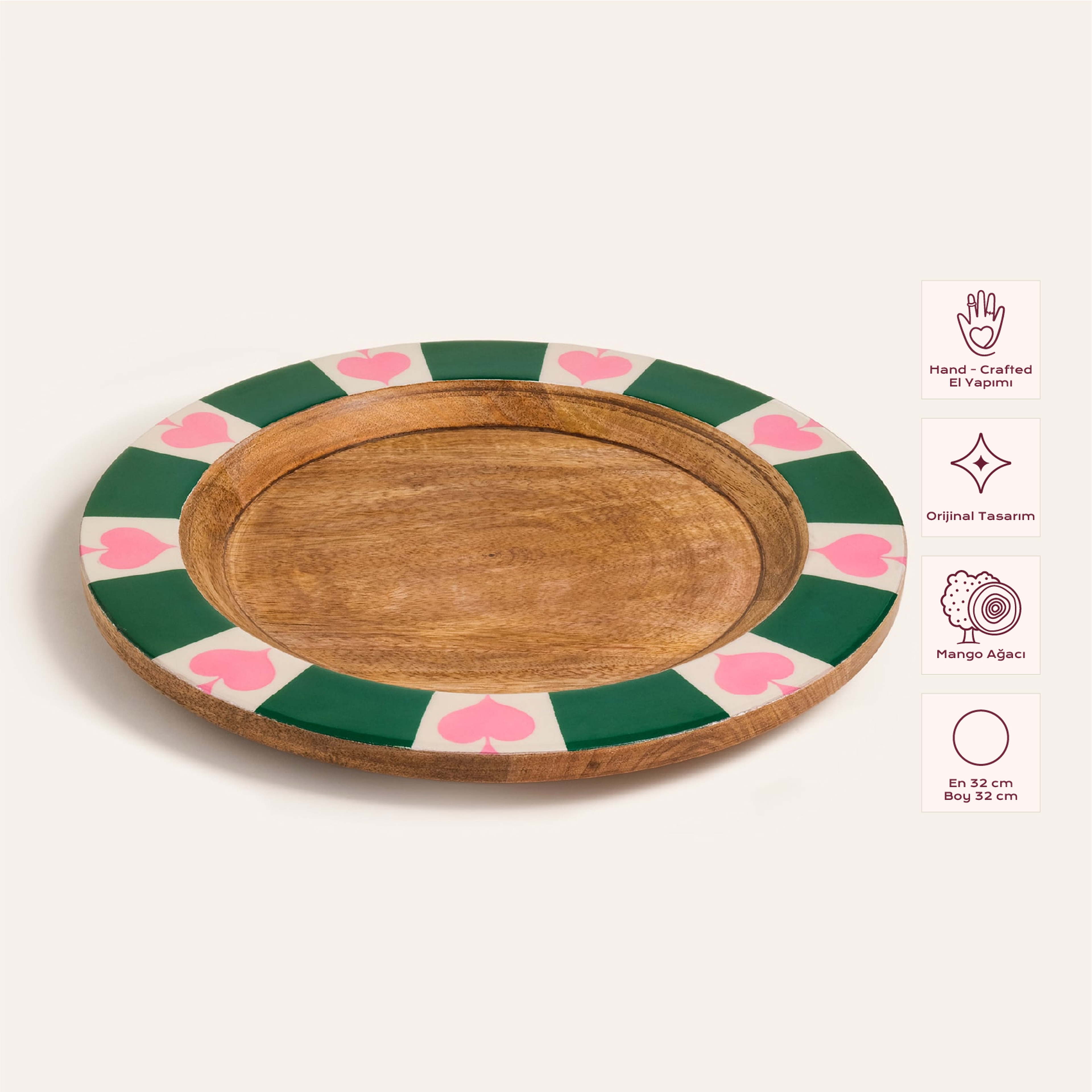 Lakrı Mango Ağacı Supla 32x32x3 Cm Yeşil