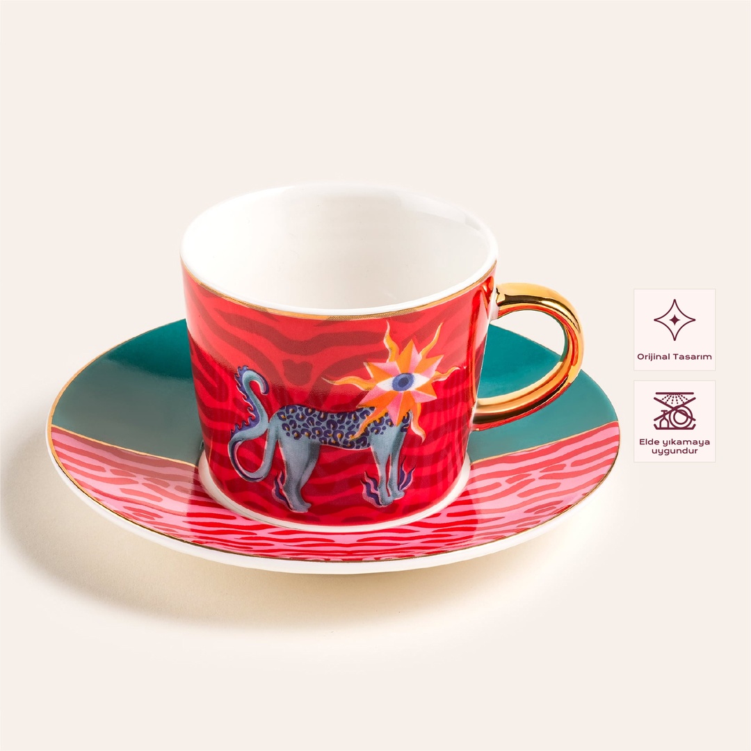 Luohu Porselen Kahve Seti 90 Ml Renkli