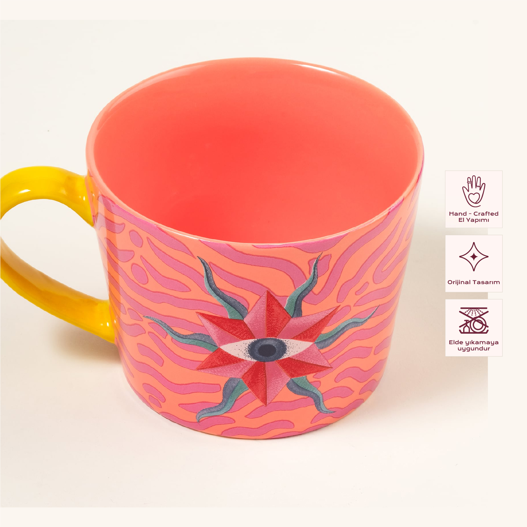 Luohu Porselen Kupa 360 Ml Renkli