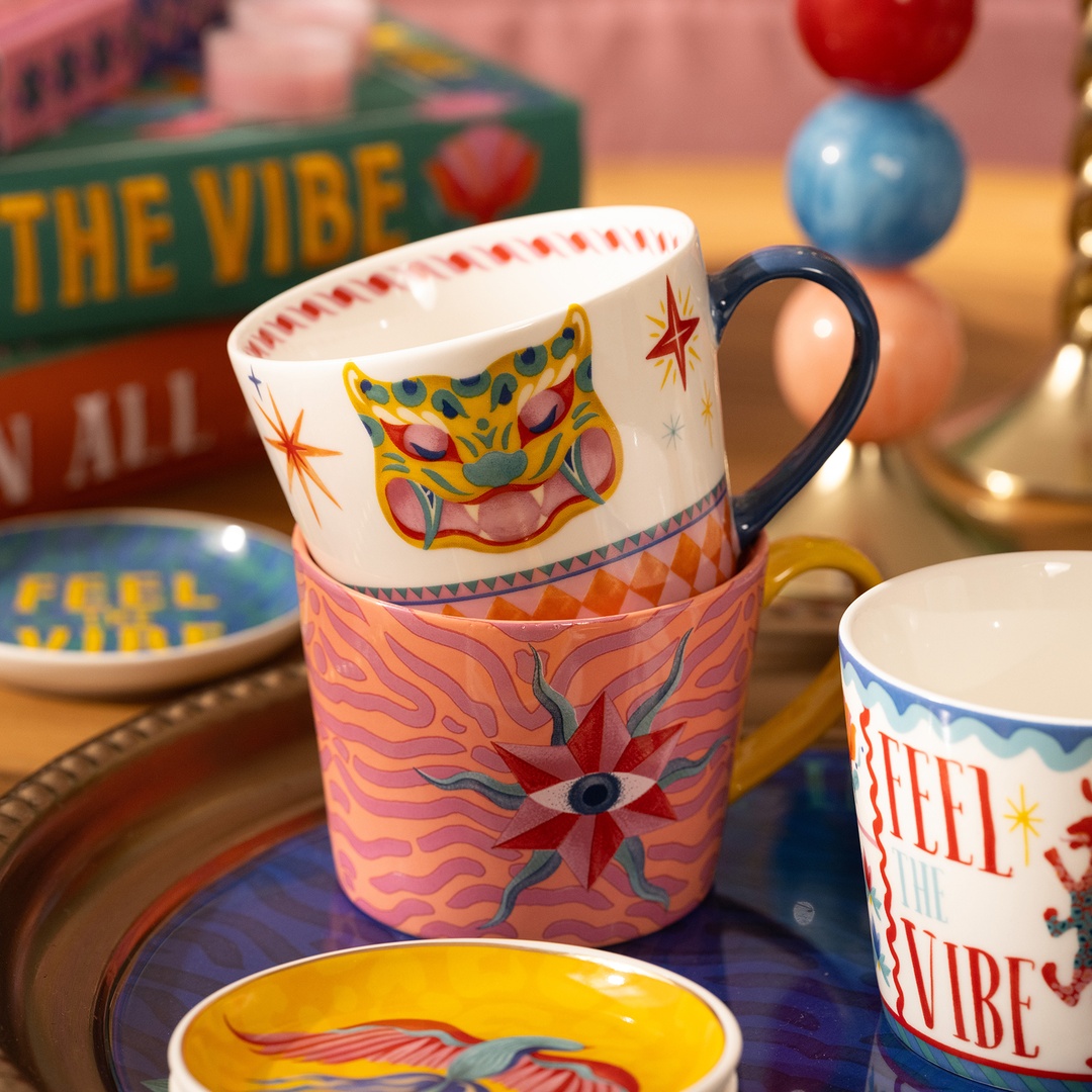 Luohu Porselen Kupa 360 Ml Renkli