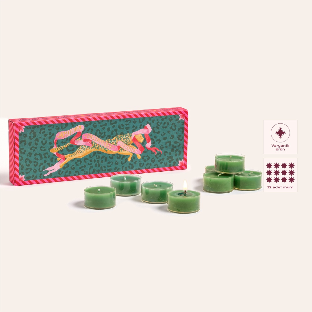 Misi Parafın Mum 24x8 Cm Yeşil