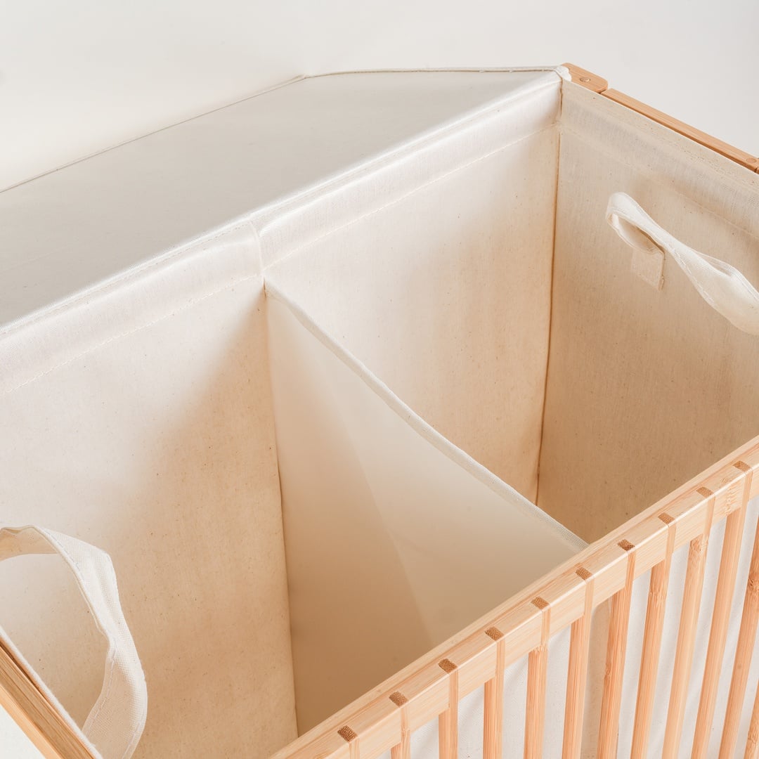 Dalı Bambu Çamaşır Sepeti 53.5x33x60 Cm Natural