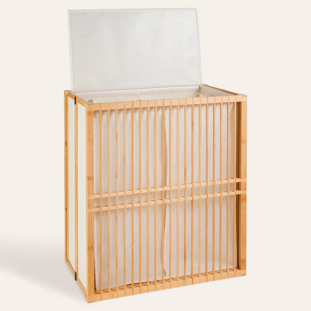 Dalı Bambu Çamaşır Sepeti 53.5x33x60 Cm Natural