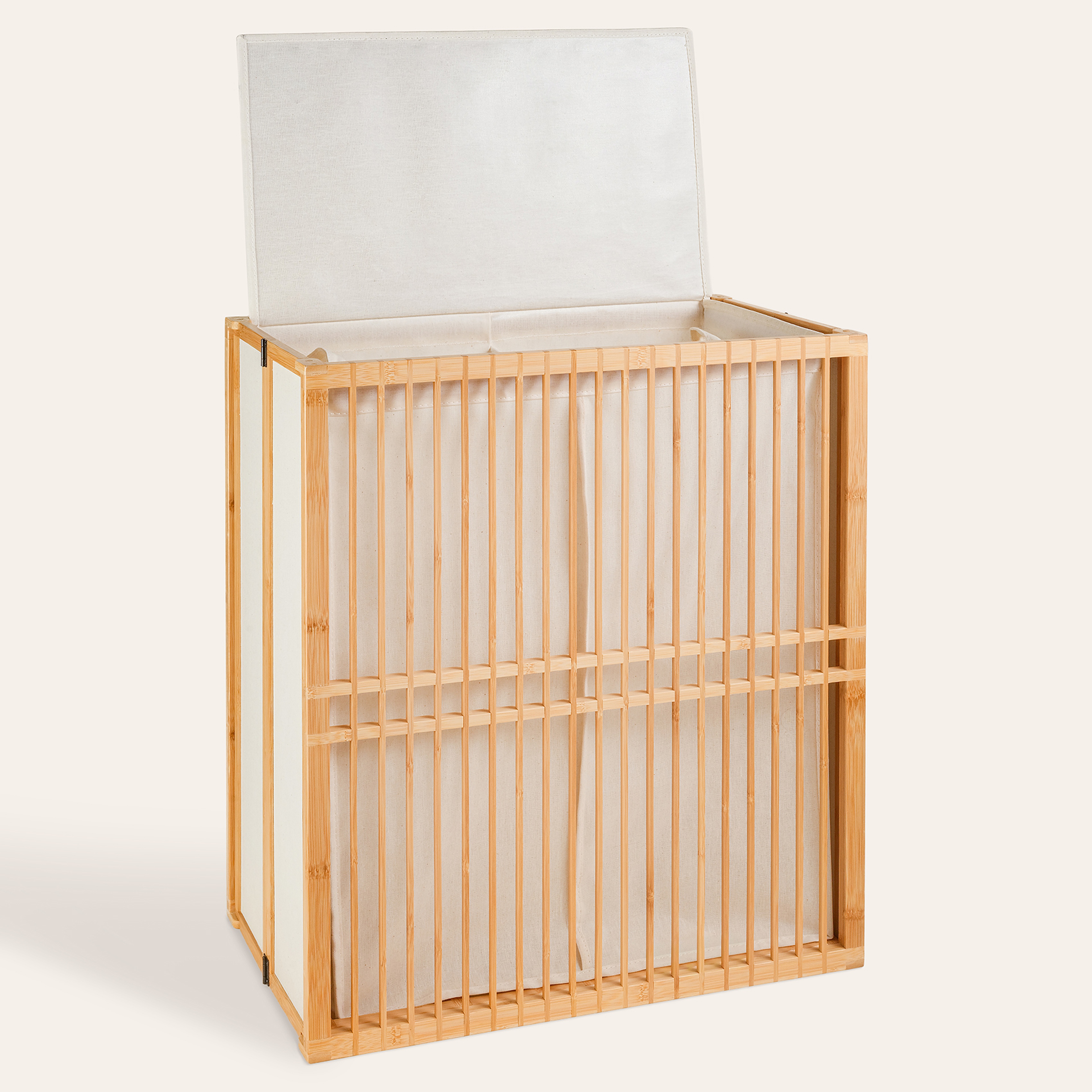 Dalı Bambu Çamaşır Sepeti 53.5x33x60 Cm Natural