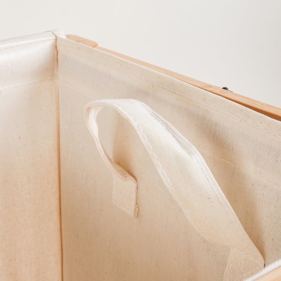 Dalı Bambu Çamaşır Sepeti 53.5x33x60 Cm Natural