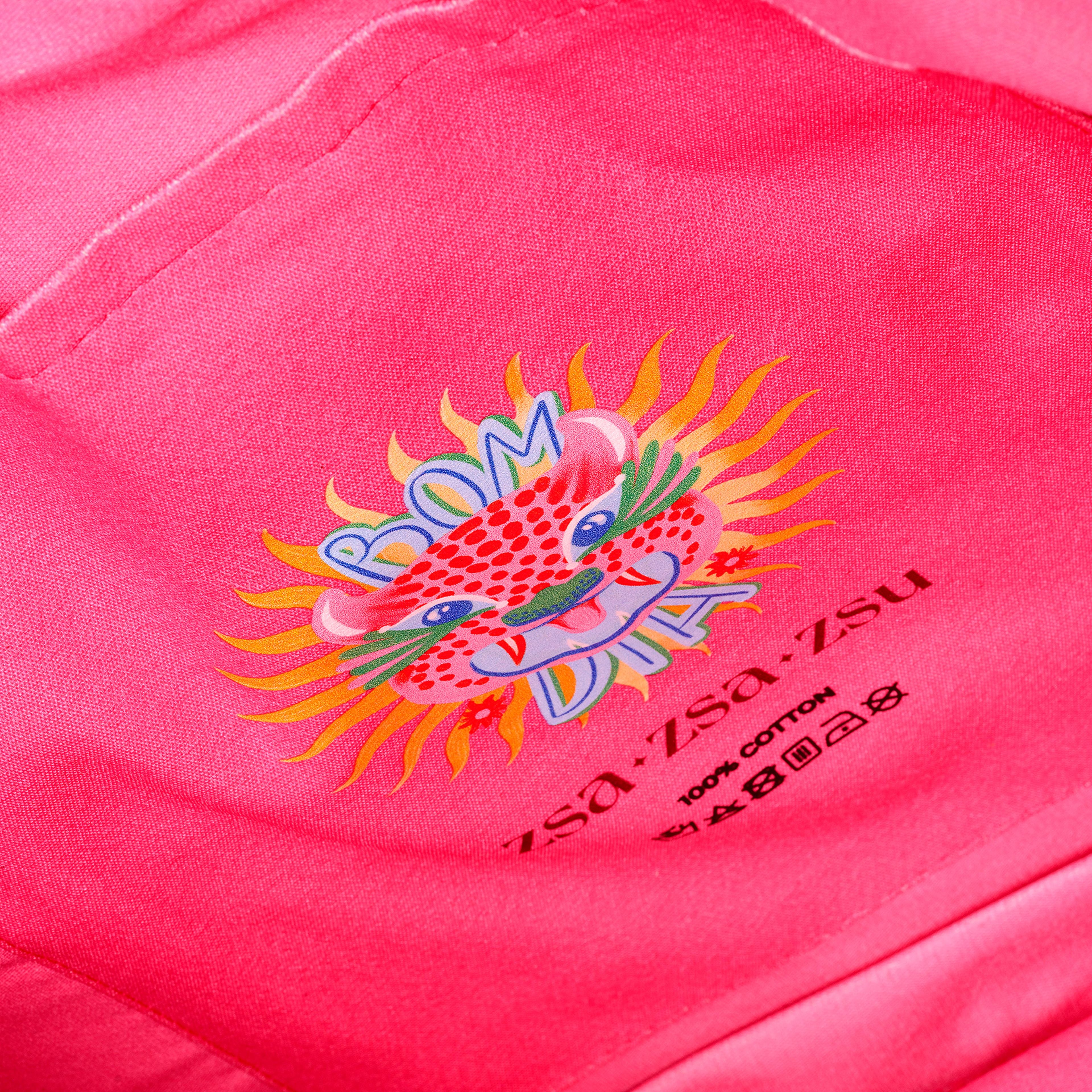 Marmara Dijital Baskılı Pamuk Omuz Çantası 40x40 Cm Pembe