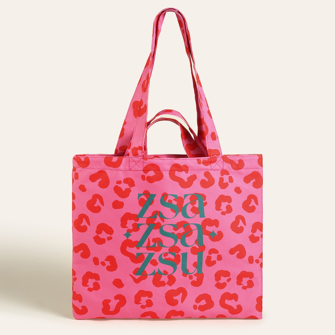 Marmara Dijital Baskılı Pamuk Omuz Çantası 40x40 Cm Pembe