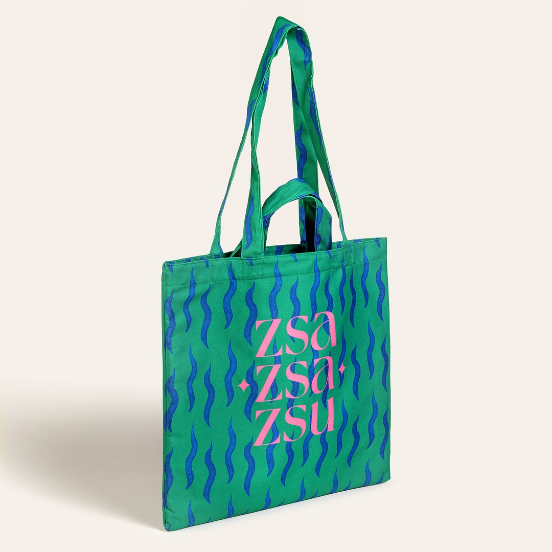 Marmara Dijital Baskılı Pamuk Omuz Çantası 40x40 Cm Yeşil