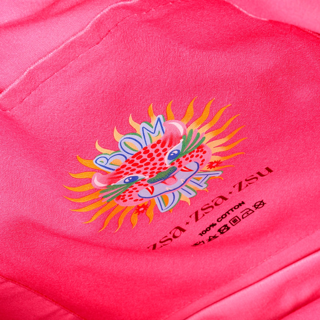 Marmara Dijital Baskılı Pamuk Omuz Çantası 40x40 Cm Pembe