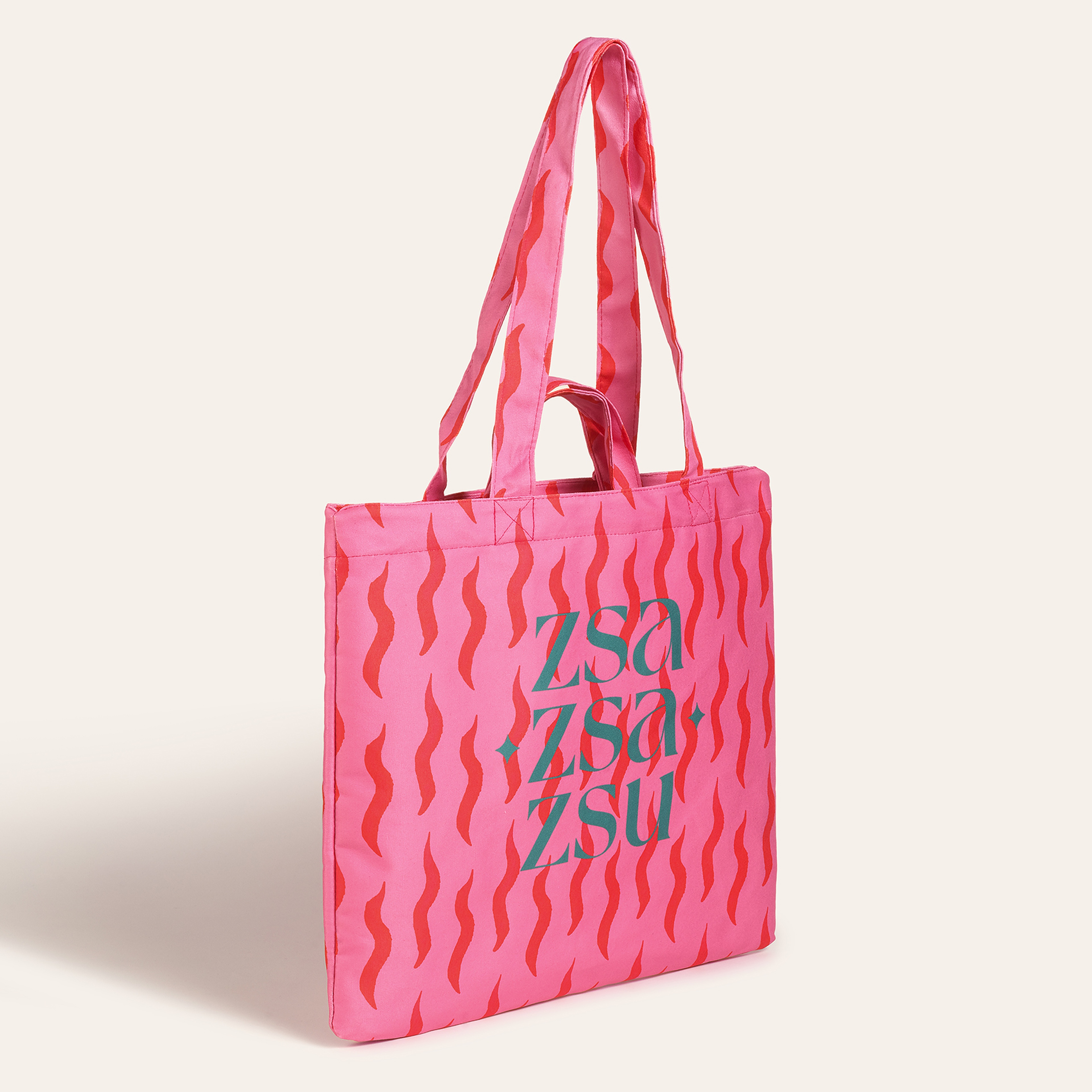 Marmara Dijital Baskılı Pamuk Omuz Çantası 40x40 Cm Pembe