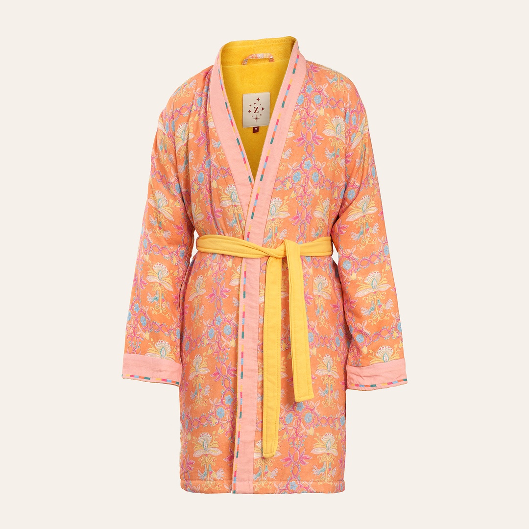 Tabea Kimono Pamuk Bornoz - Turuncu