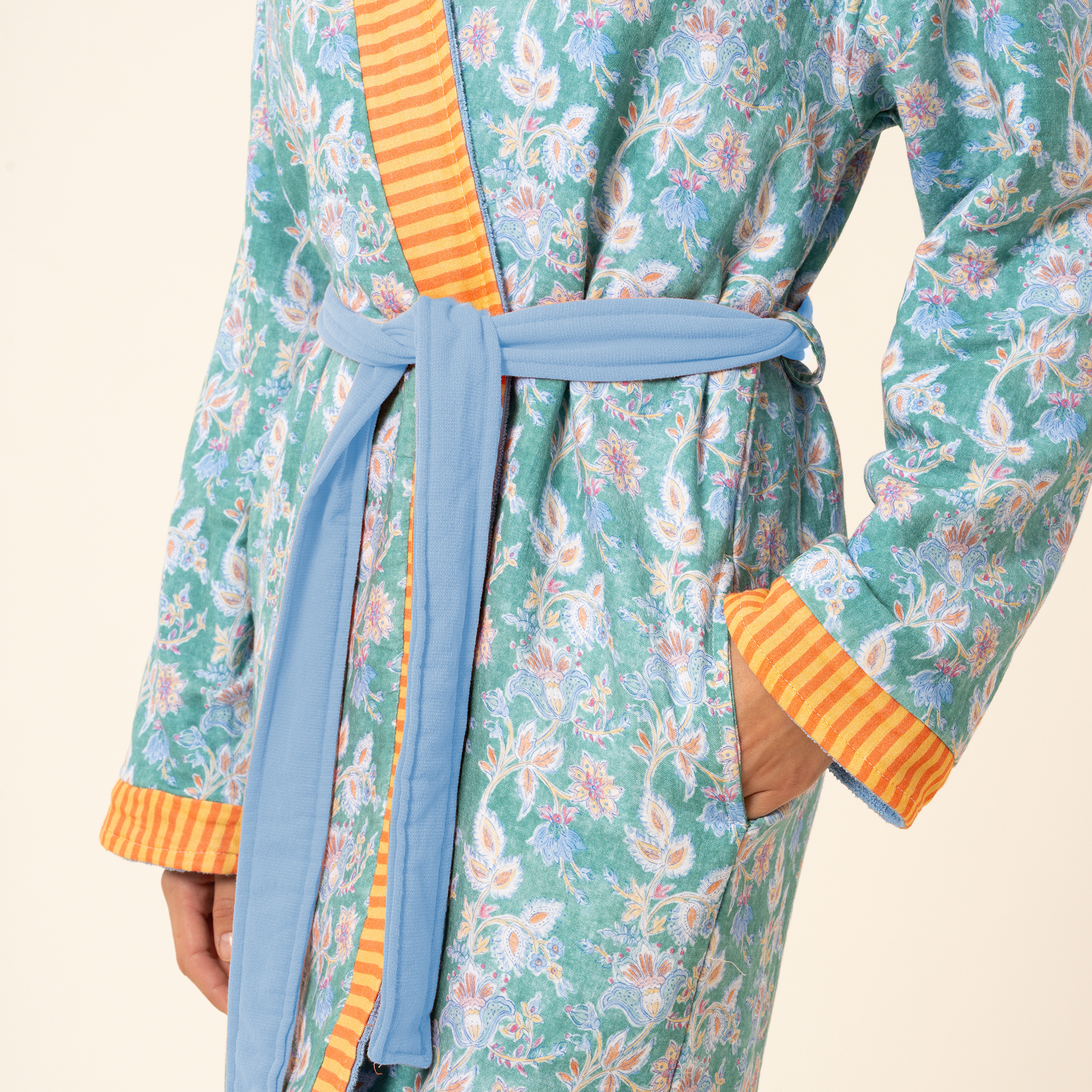 Tabea Kimono Pamuk Bornoz - Yeşil