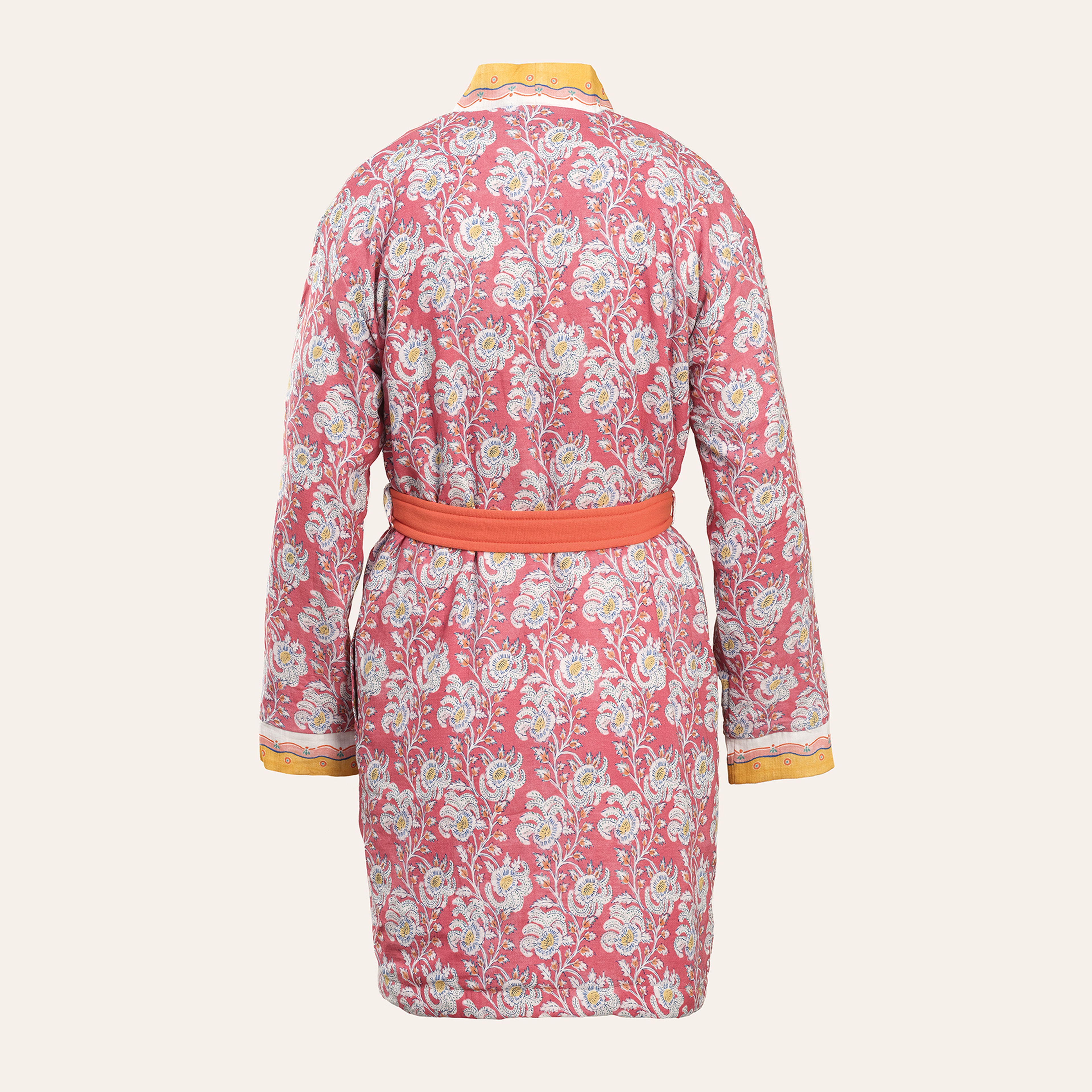 Tabea Kimono Pamuk Bornoz - Koyu Pembe