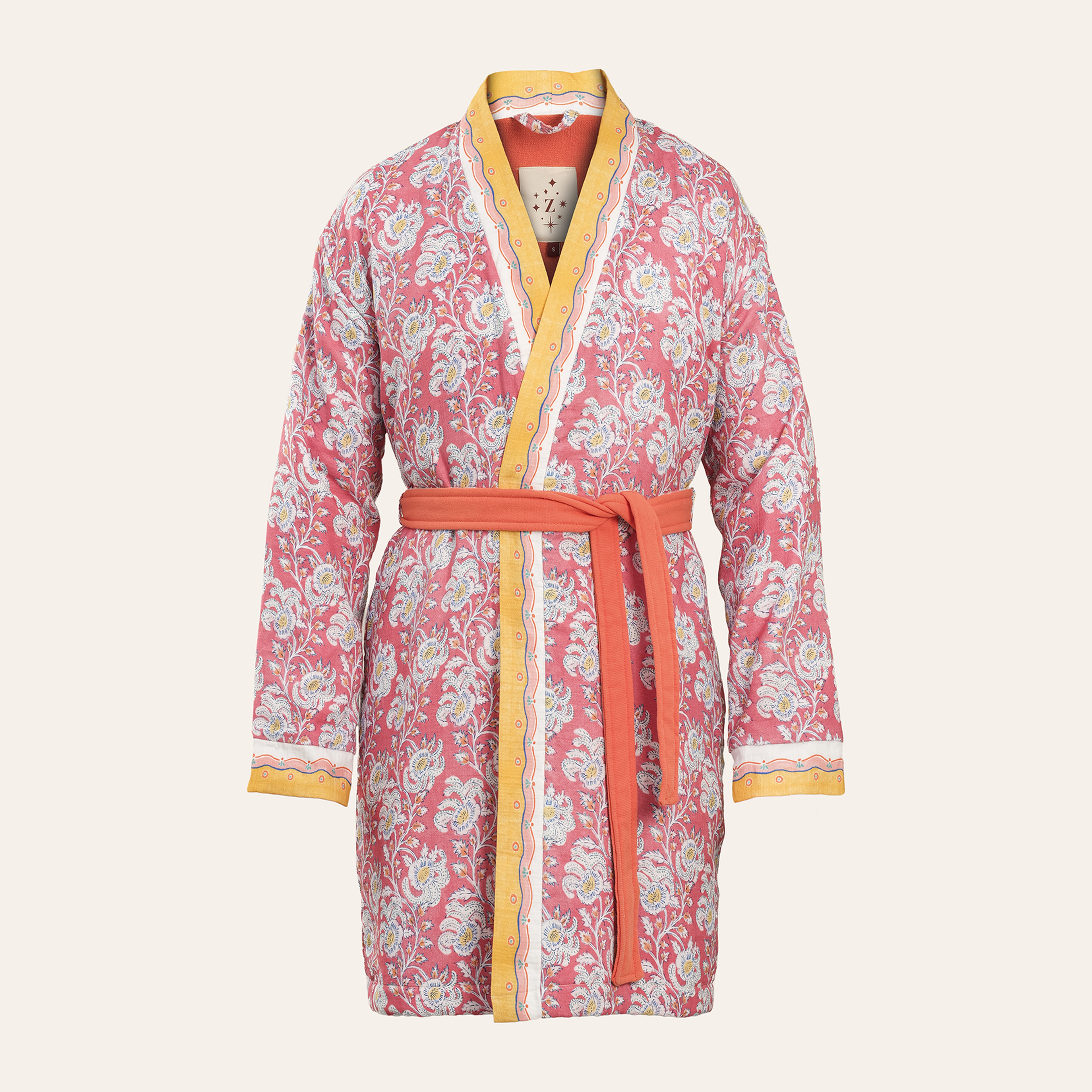Tabea Kimono Pamuk Bornoz - Koyu Pembe