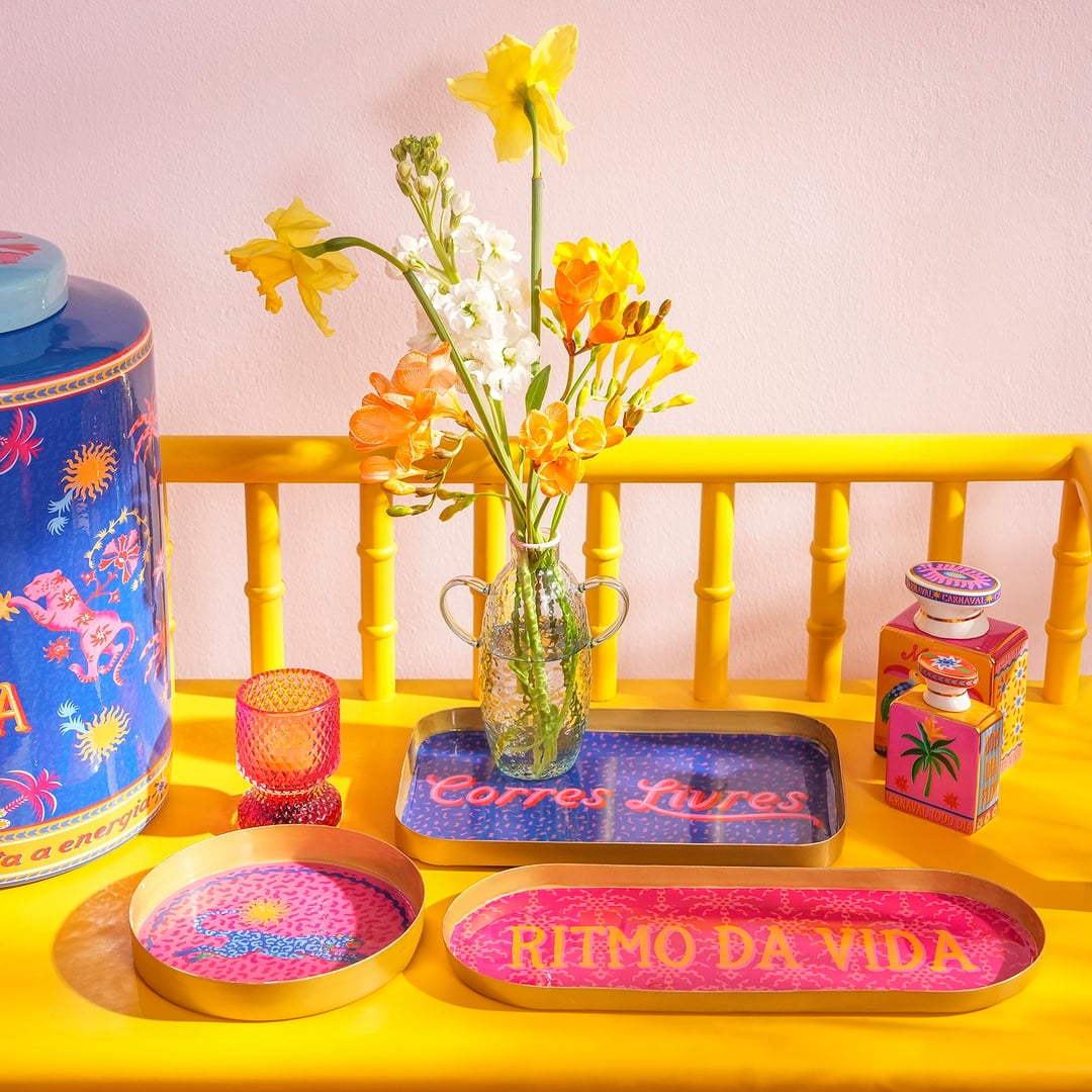 Agra Metal Dekoratif Tepsi 32x12x2 Cm Kırmızı