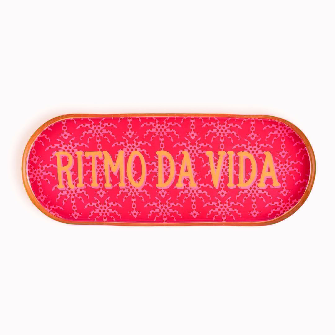 Agra Metal Dekoratif Tepsi 32x12x2 Cm Kırmızı