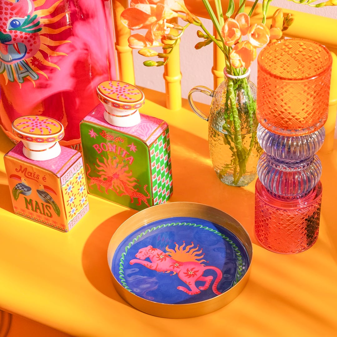 Agra Metal Dekoratif Tepsi 15x15x2 Cm Mavi