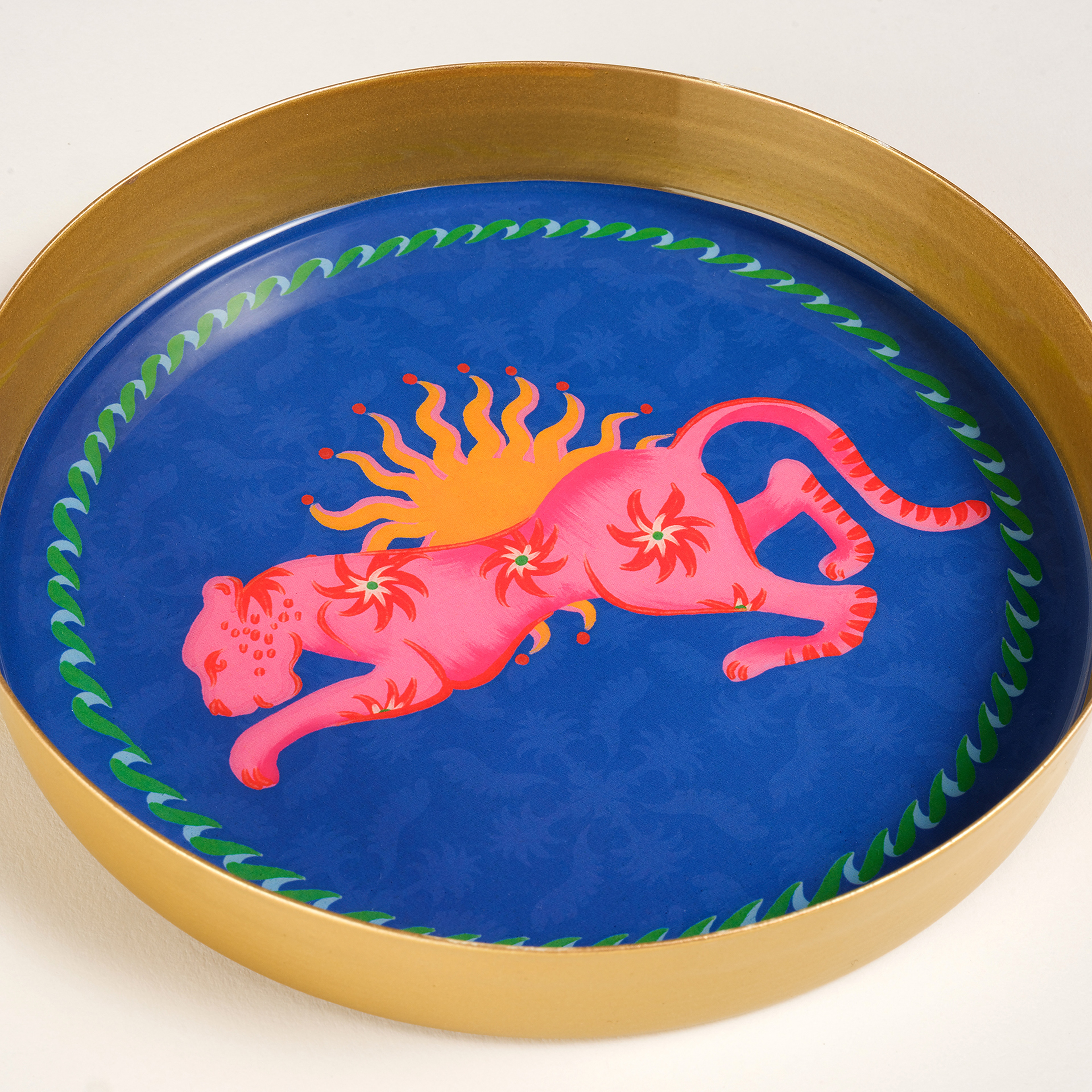 Agra Metal Dekoratif Tepsi 15x15x2 Cm Mavi