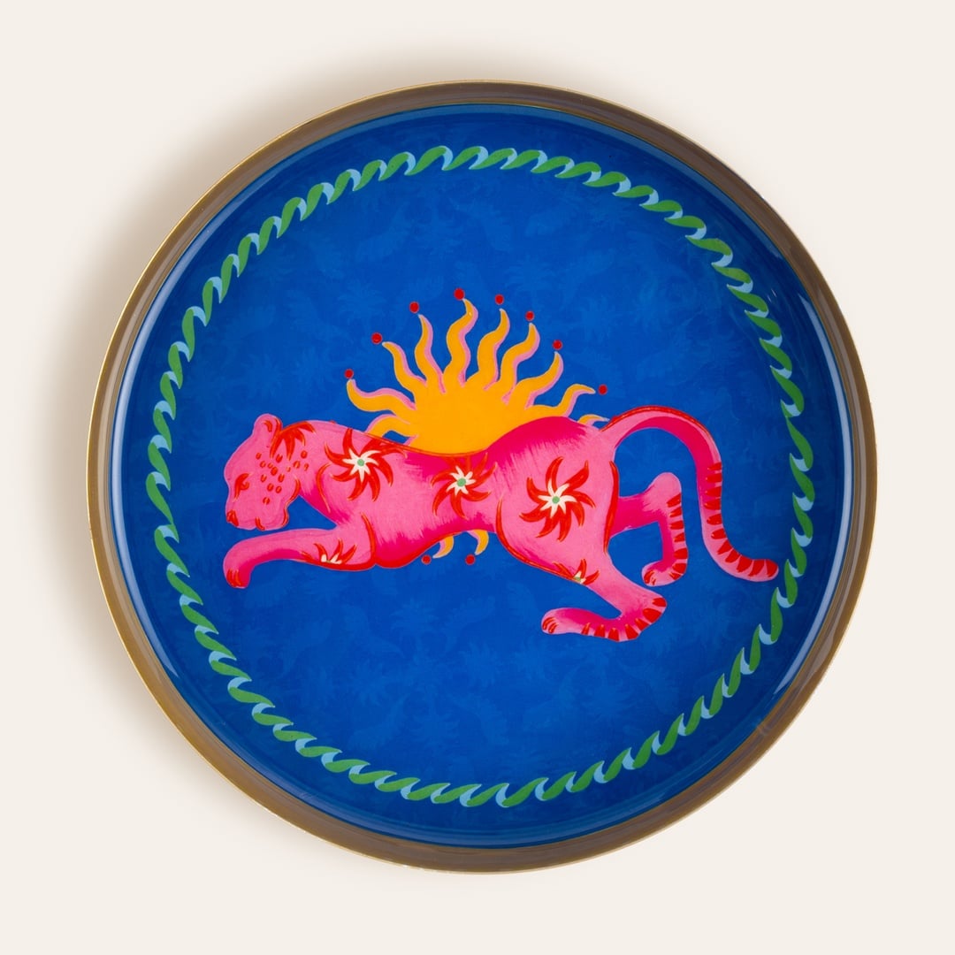 Agra Metal Dekoratif Tepsi 15x15x2 Cm Mavi