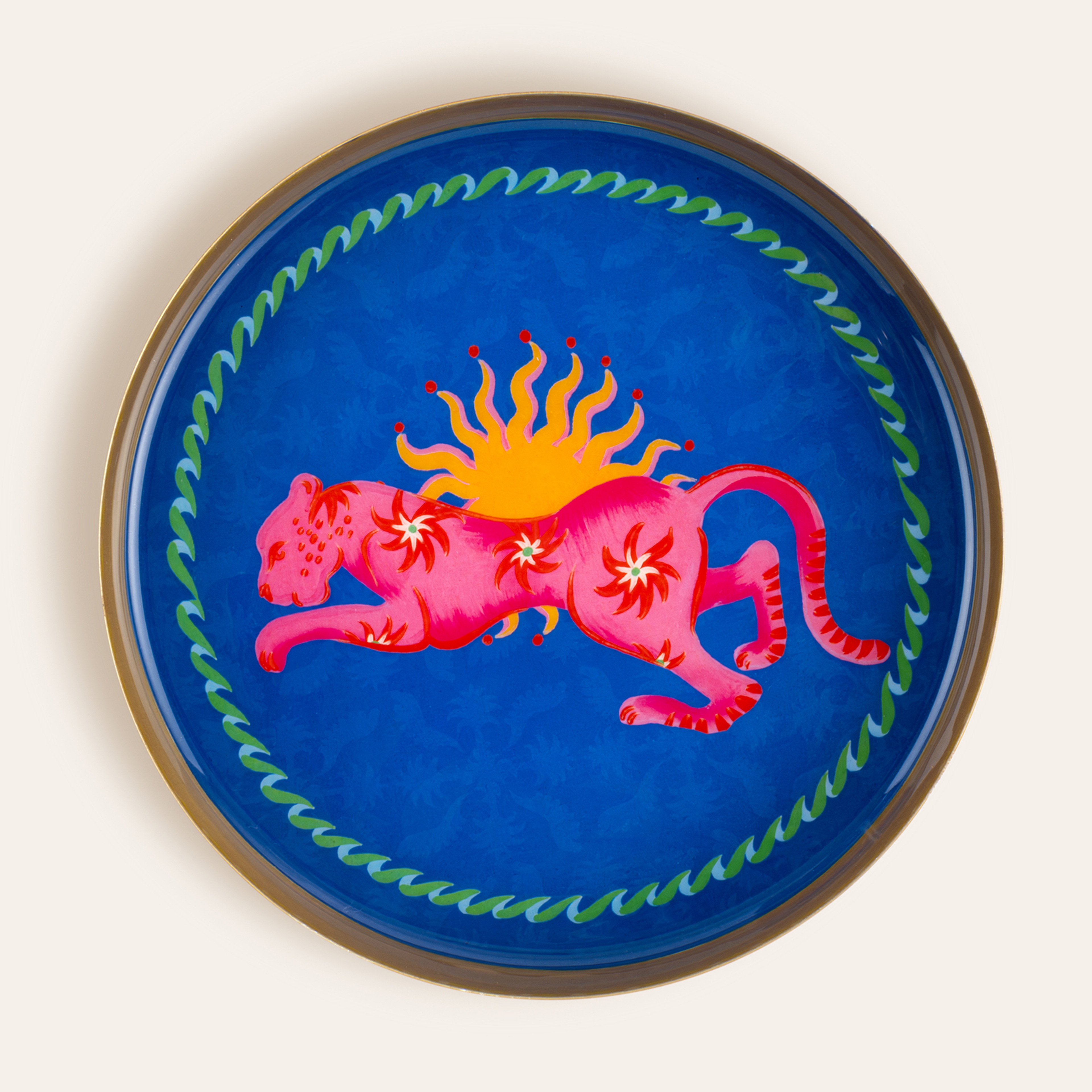 Agra Metal Dekoratif Tepsi 15x15x2 Cm Mavi