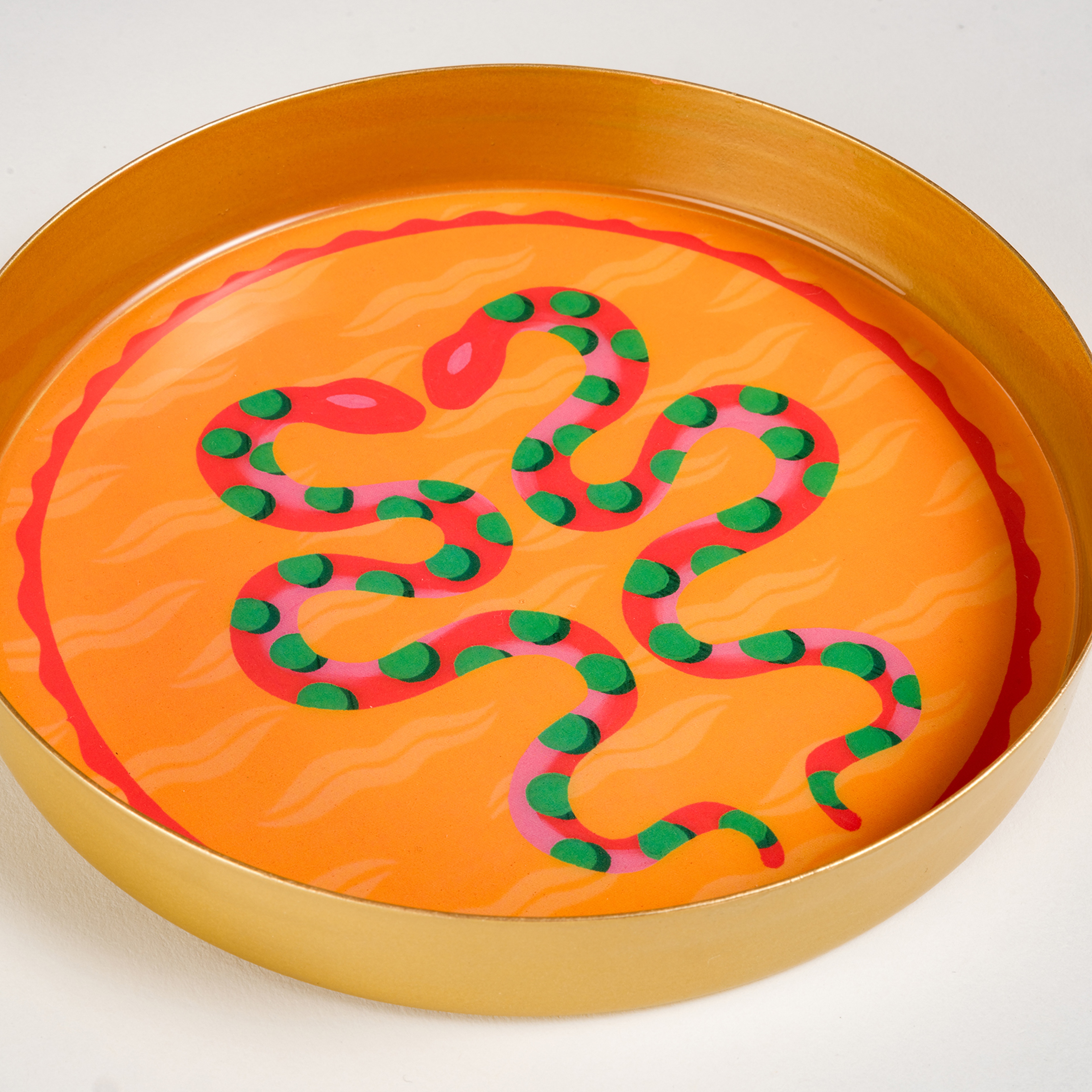 Agra Metal Dekoratif Tepsi 15x15x2 Cm Sarı