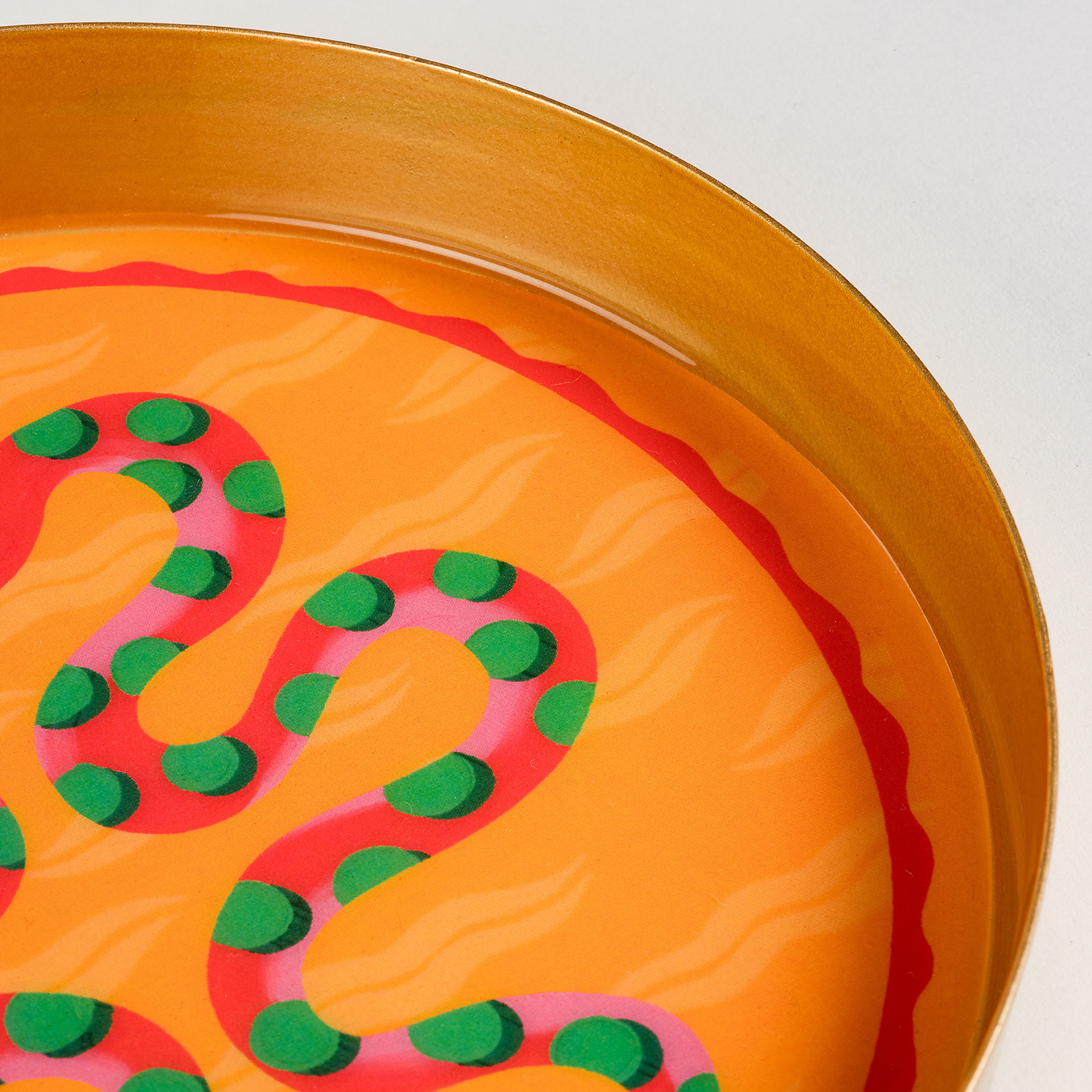 Agra Metal Dekoratif Tepsi 15x15x2 Cm Sarı