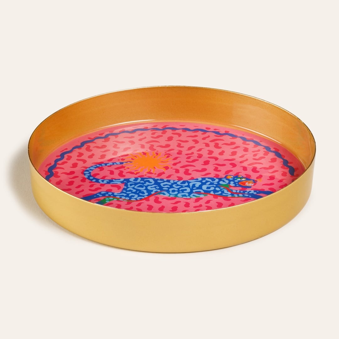 Agra Metal Dekoratif Tepsi 15x15x2 Cm Pembe