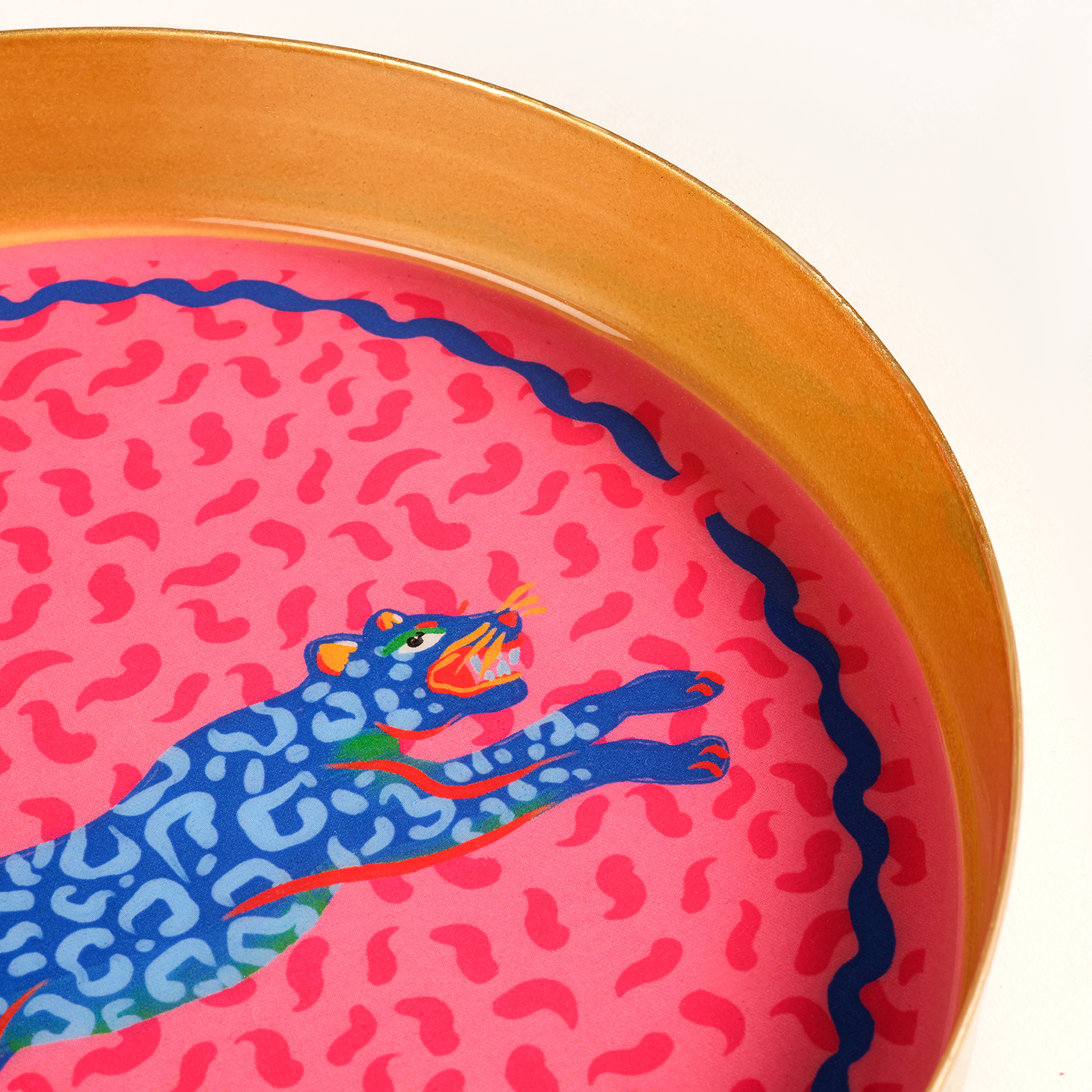 Agra Metal Dekoratif Tepsi 15x15x2 Cm Pembe