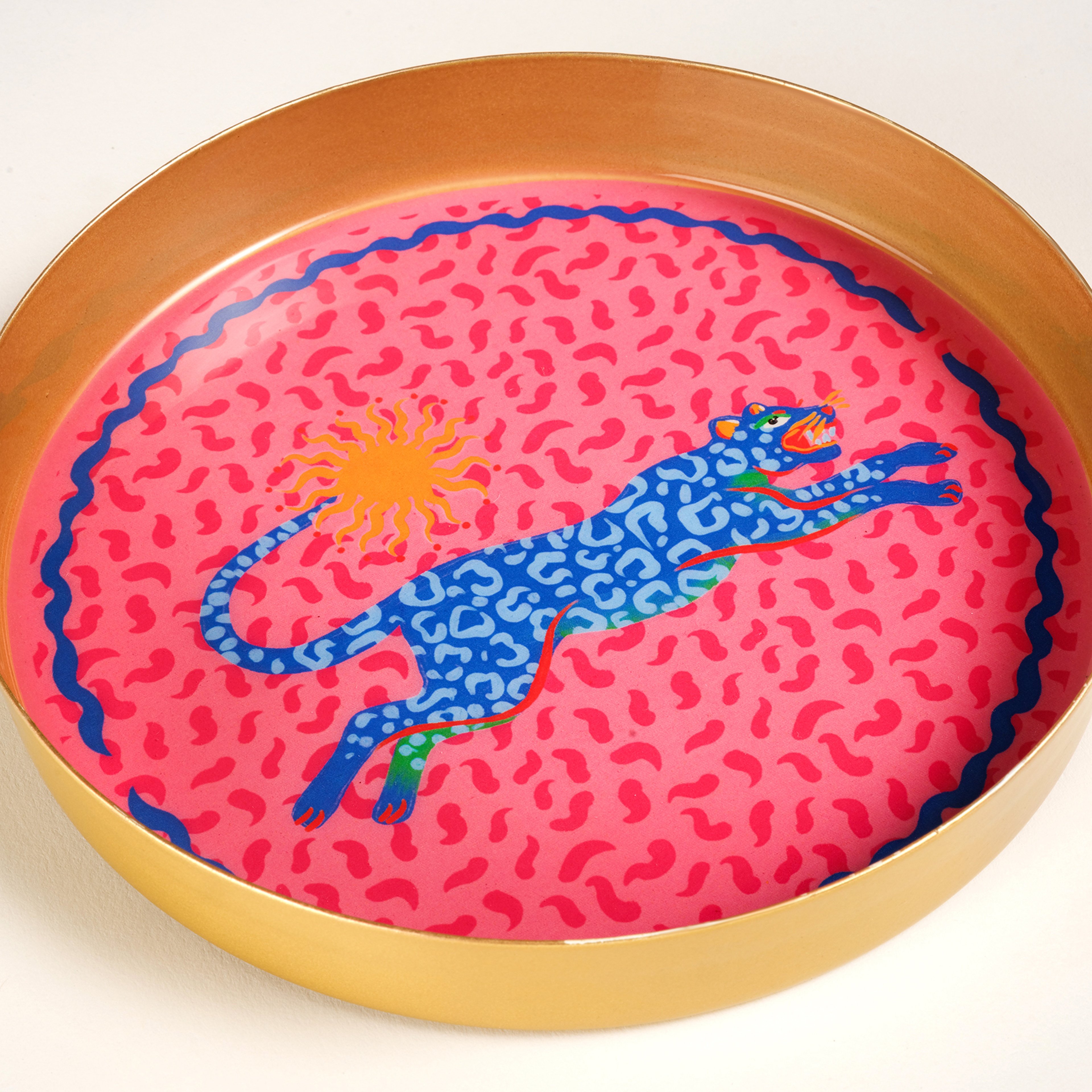 Agra Metal Dekoratif Tepsi 15x15x2 Cm Pembe