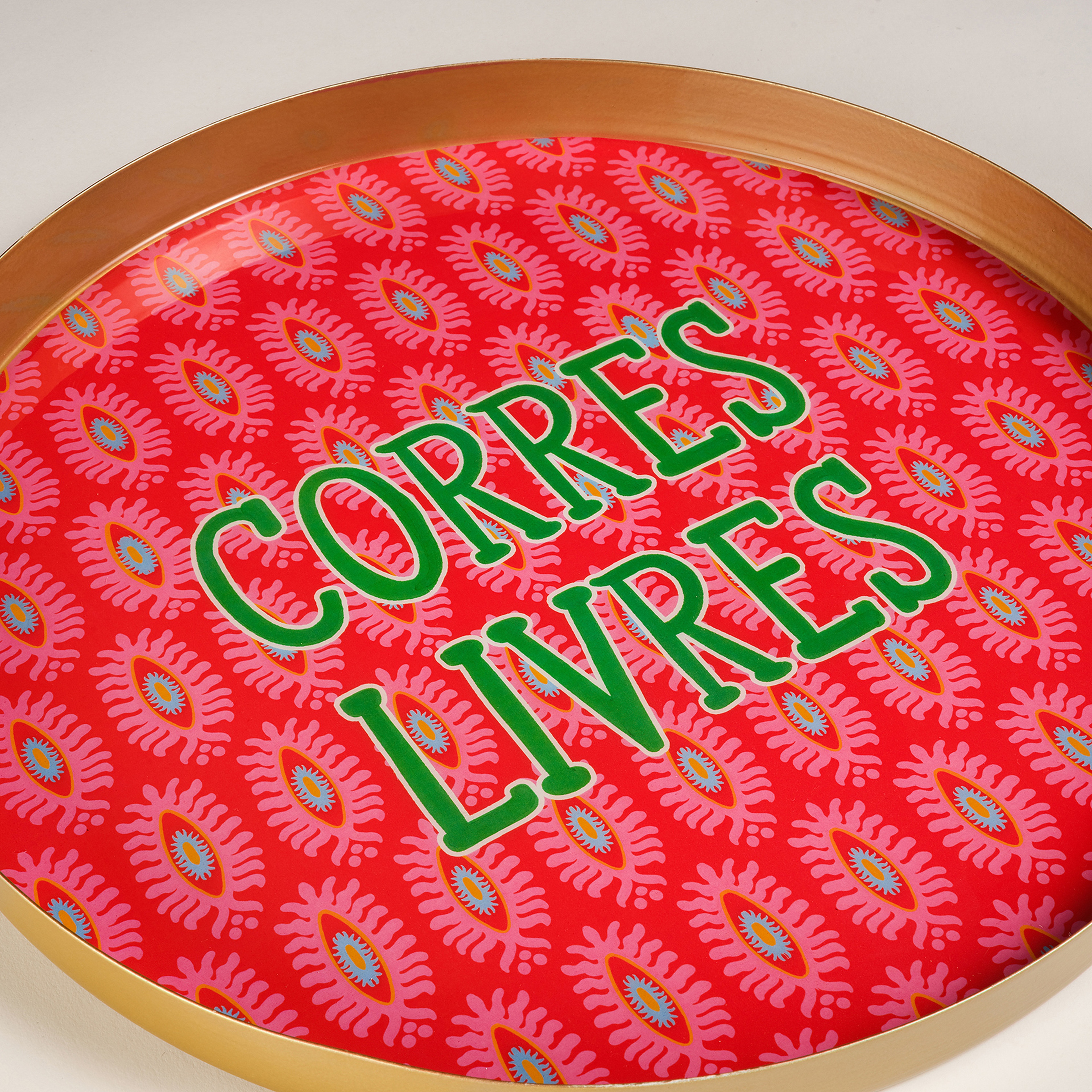 Agra Metal Dekoratif Tepsi 30x30x3 Cm Kırmızı