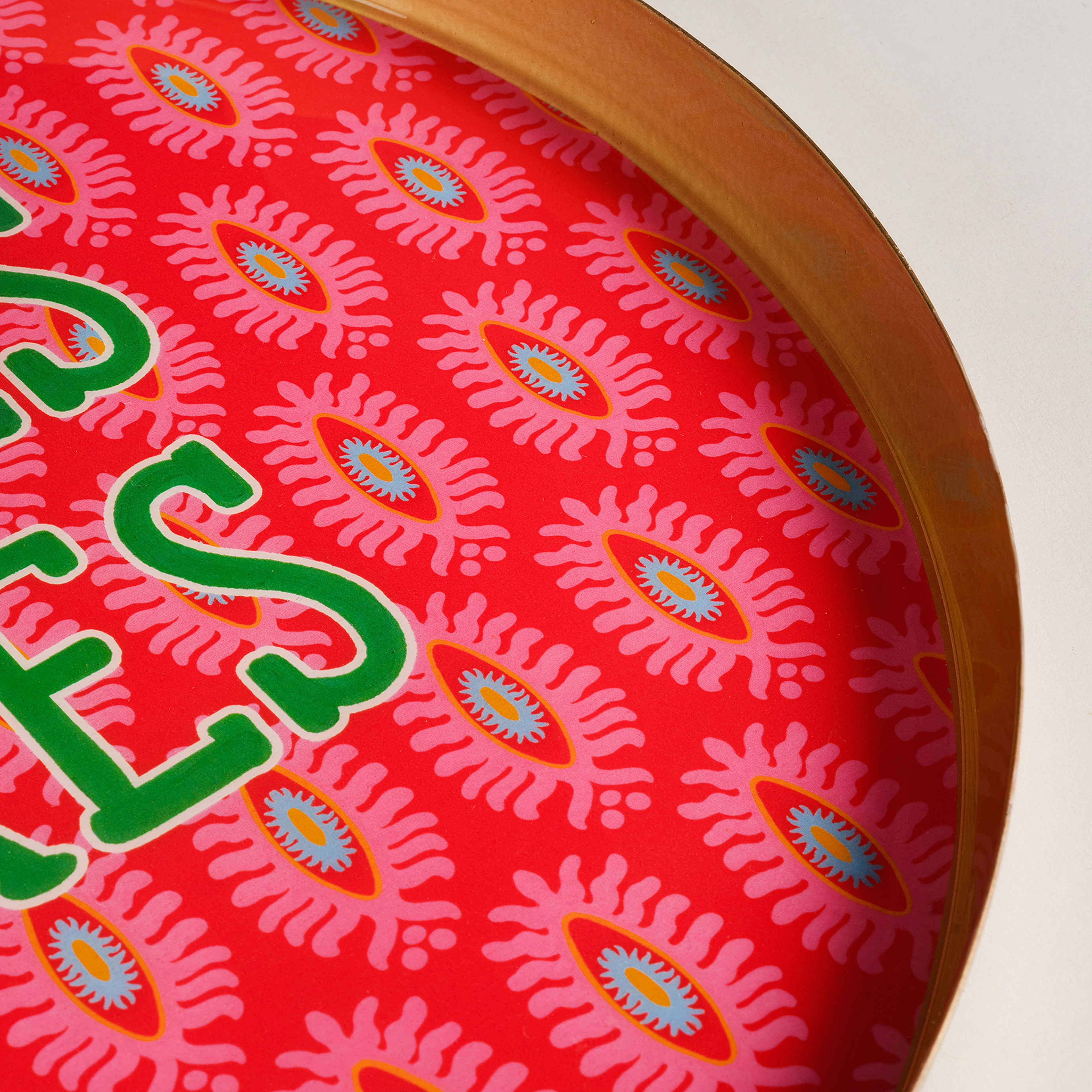 Agra Metal Dekoratif Tepsi 30x30x3 Cm Kırmızı