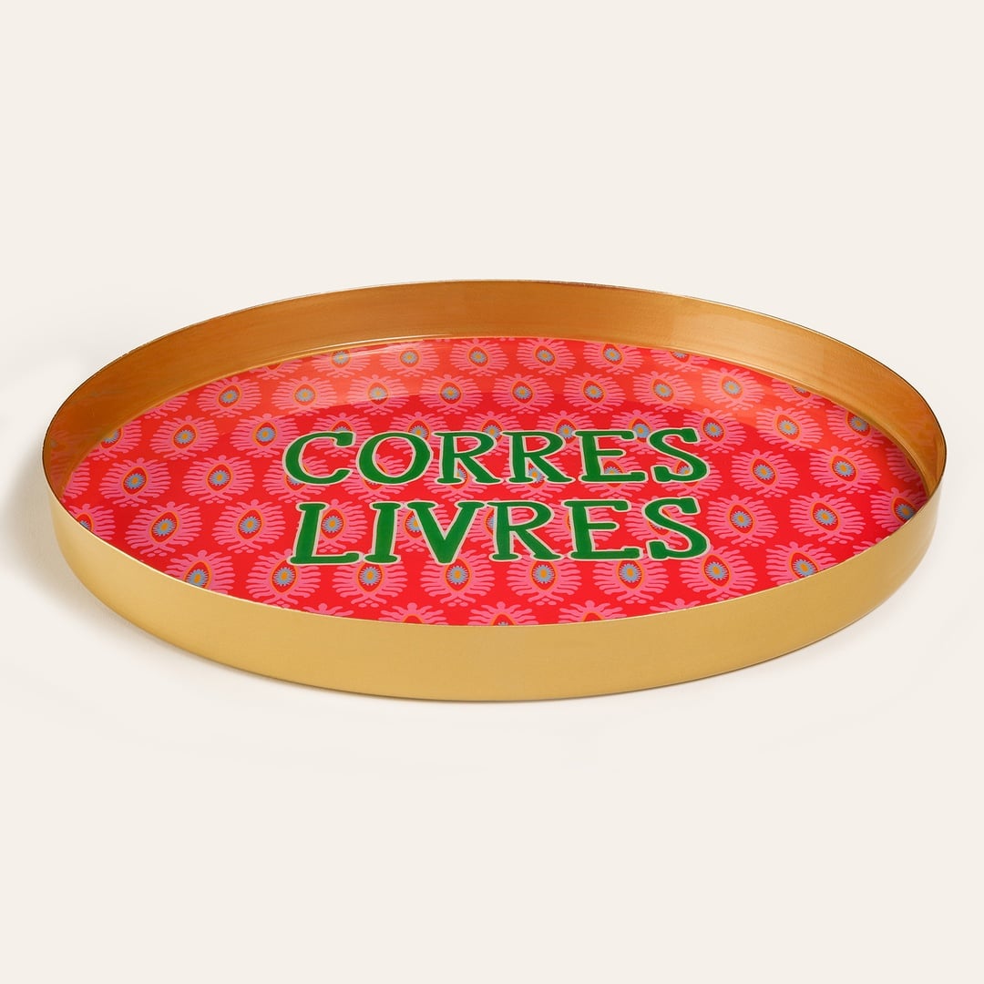 Agra Metal Dekoratif Tepsi 30x30x3 Cm Kırmızı