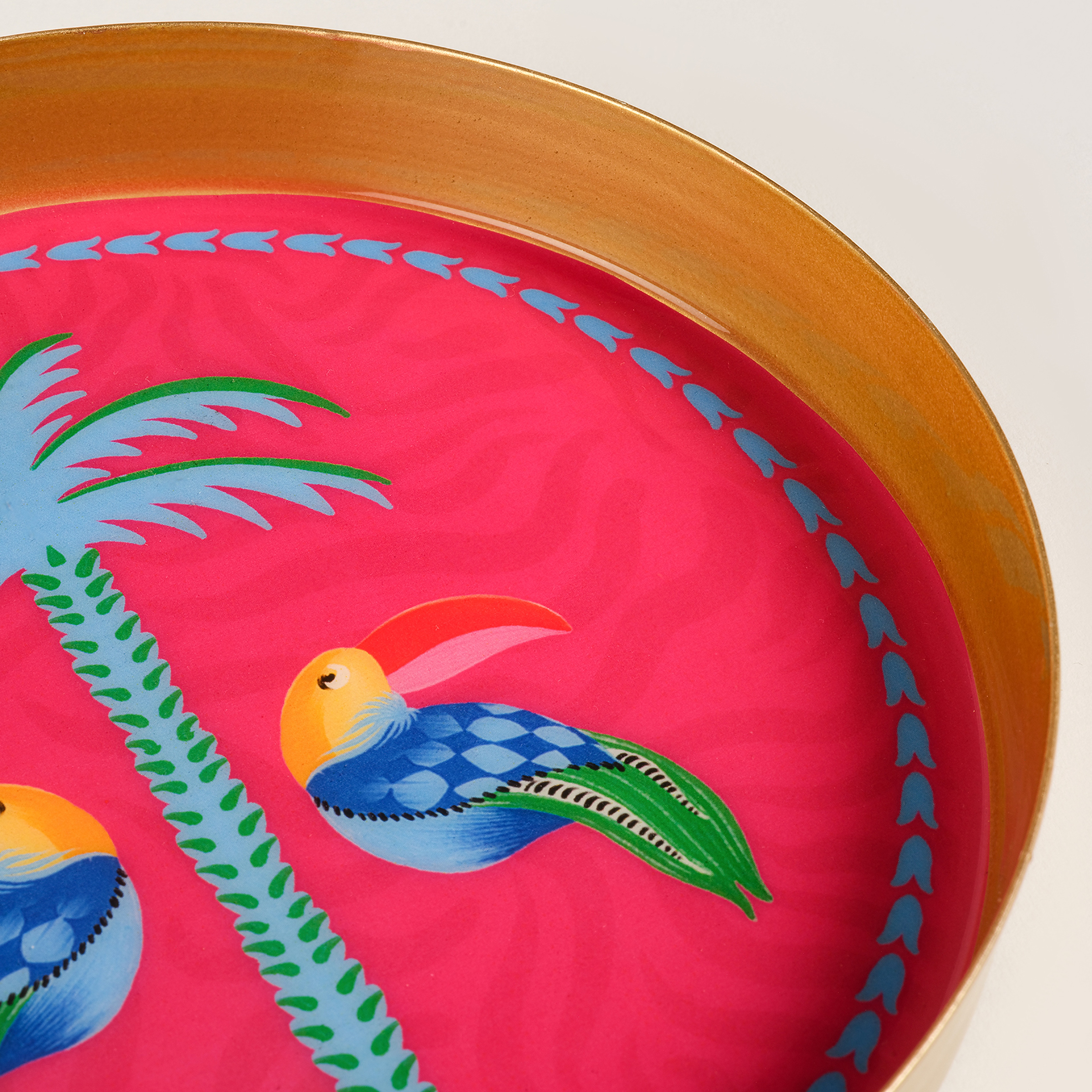 Agra Metal Dekoratif Tepsi 15x15x2 Cm Fuşya