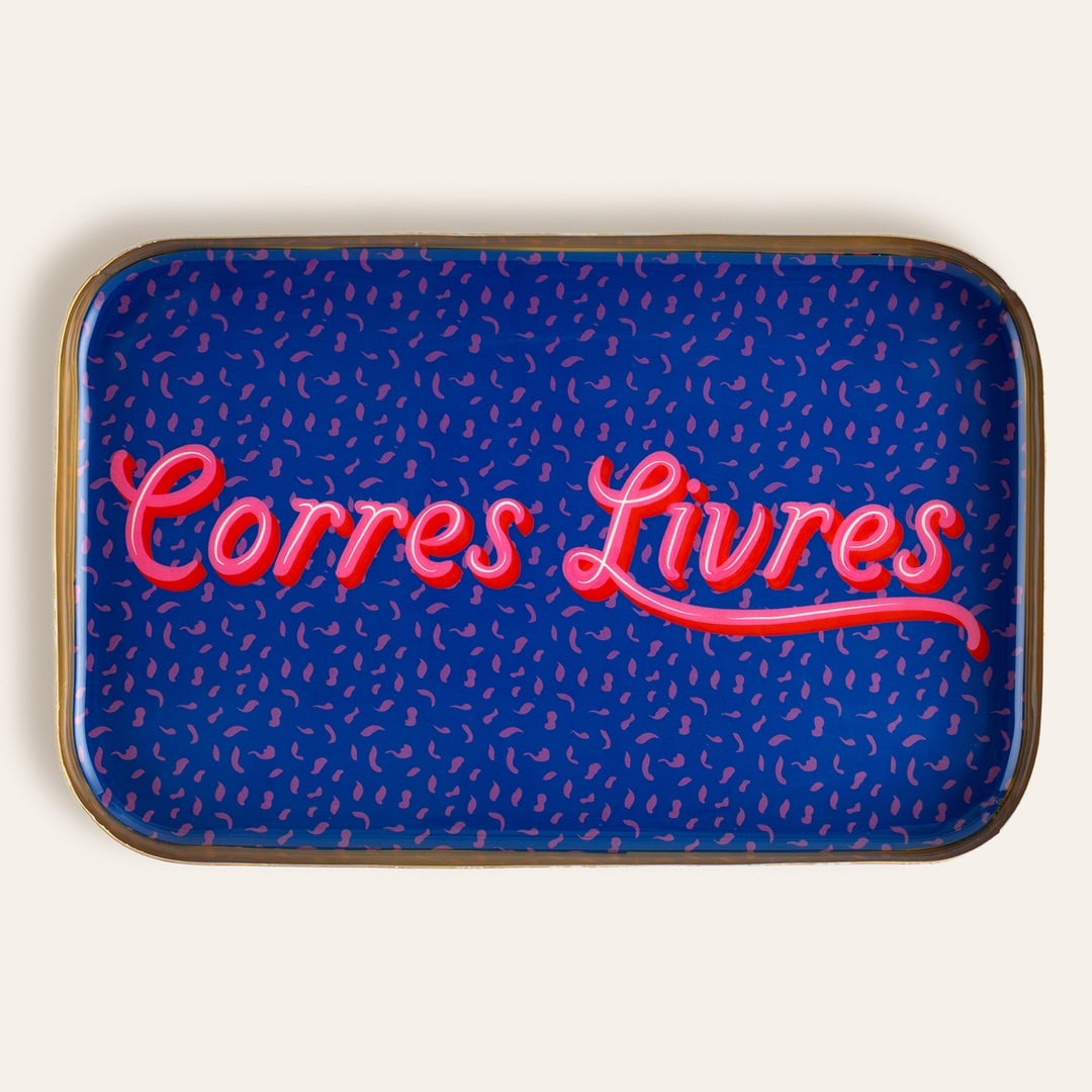 Agra Metal Dekoratif Tepsi 25,5x16x2 Cm Mavi