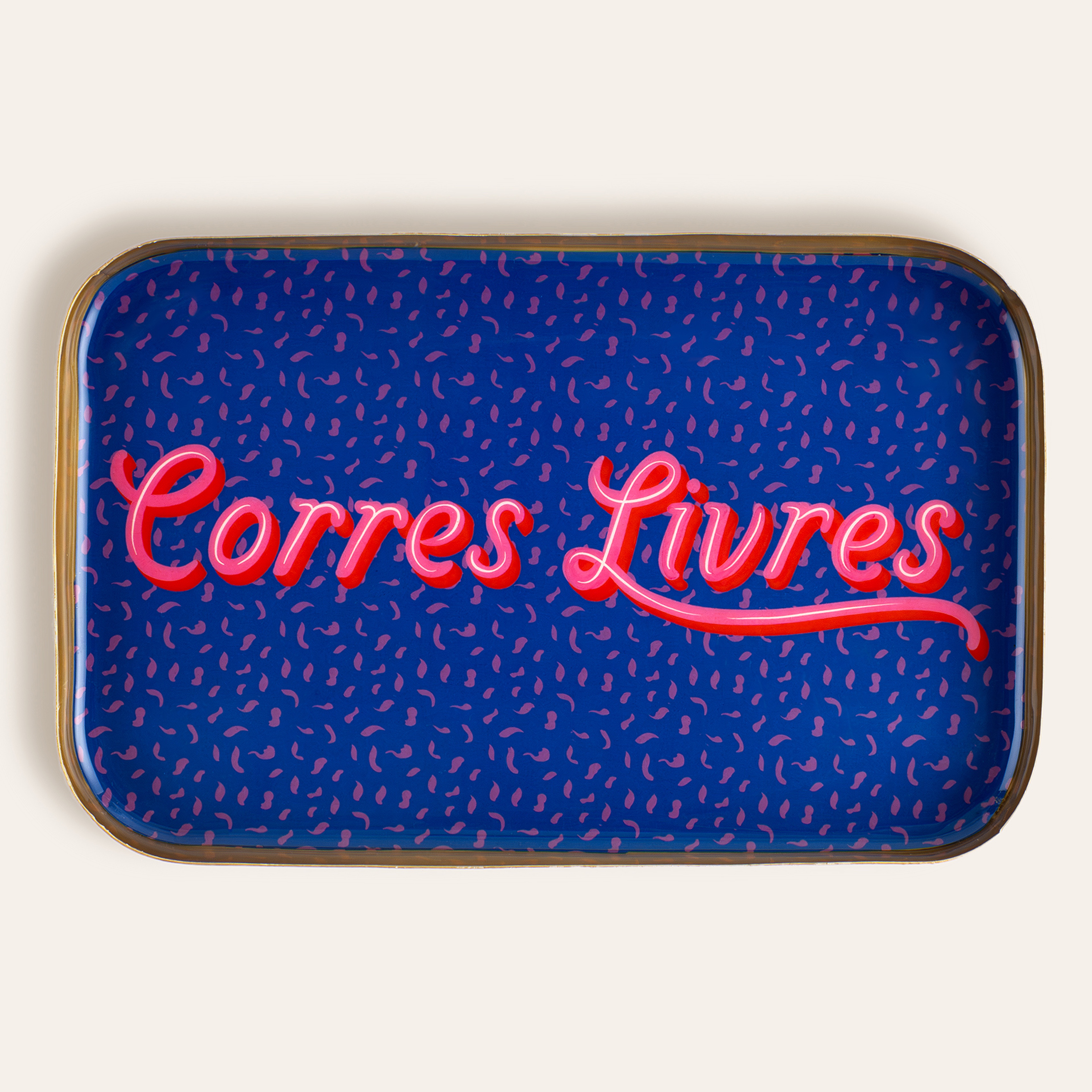 Agra Metal Dekoratif Tepsi 25,5x16x2 Cm Mavi