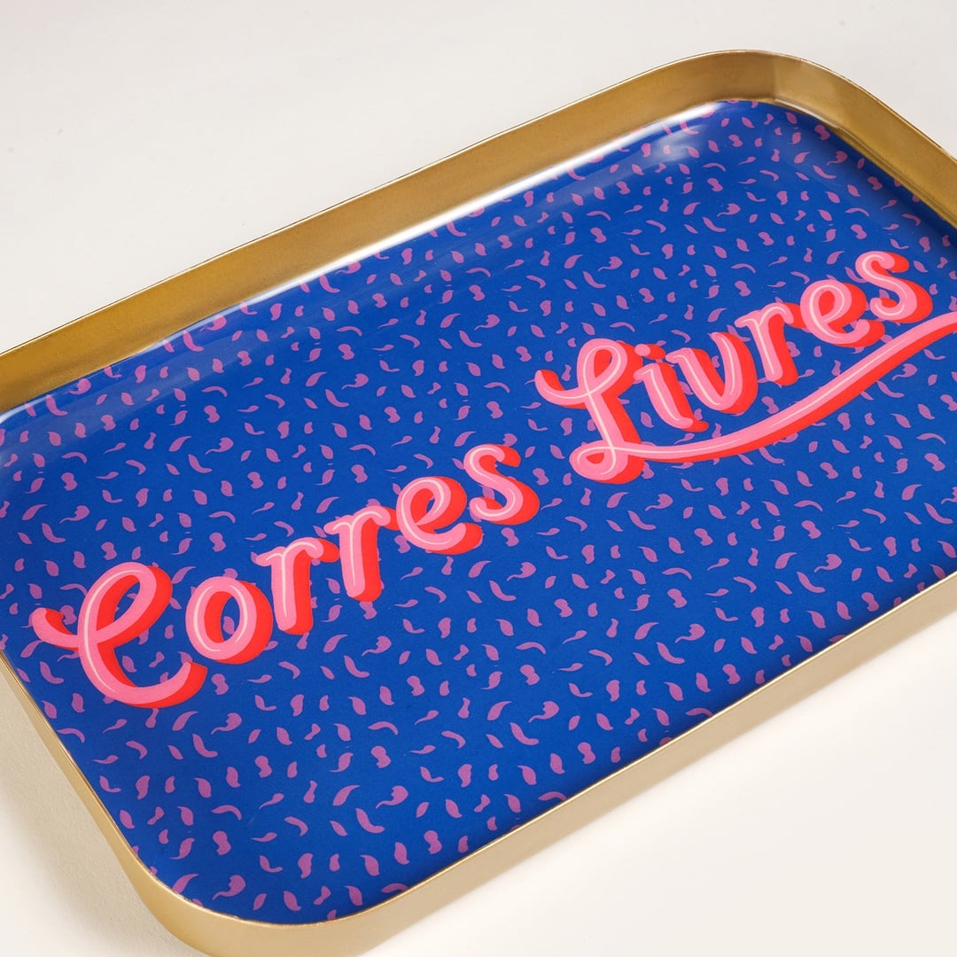 Agra Metal Dekoratif Tepsi 25,5x16x2 Cm Mavi