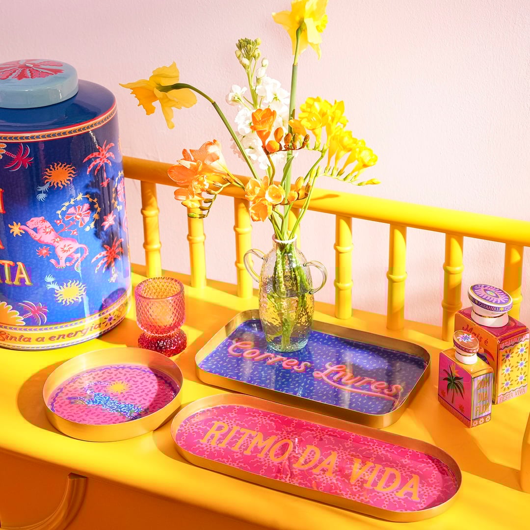 Agra Metal Dekoratif Tepsi 25,5x16x2 Cm Mavi