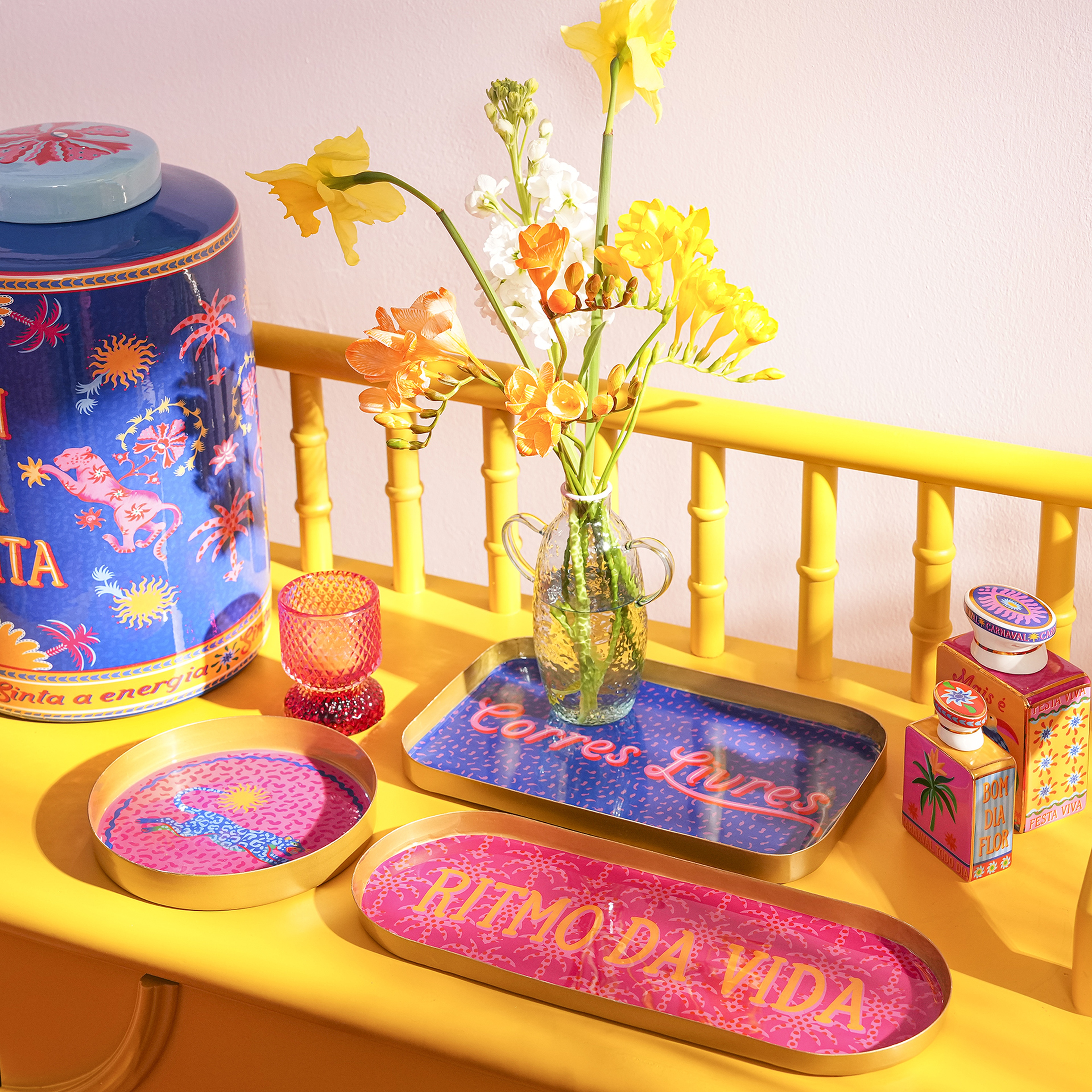 Agra Metal Dekoratif Tepsi 25,5x16x2 Cm Mavi