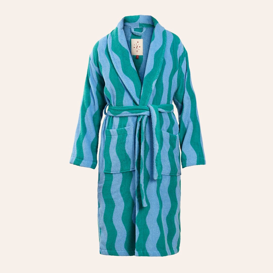 Tabea Pamuk Pamuk %100 Pamuk Bornoz - Yeşil - Mavi