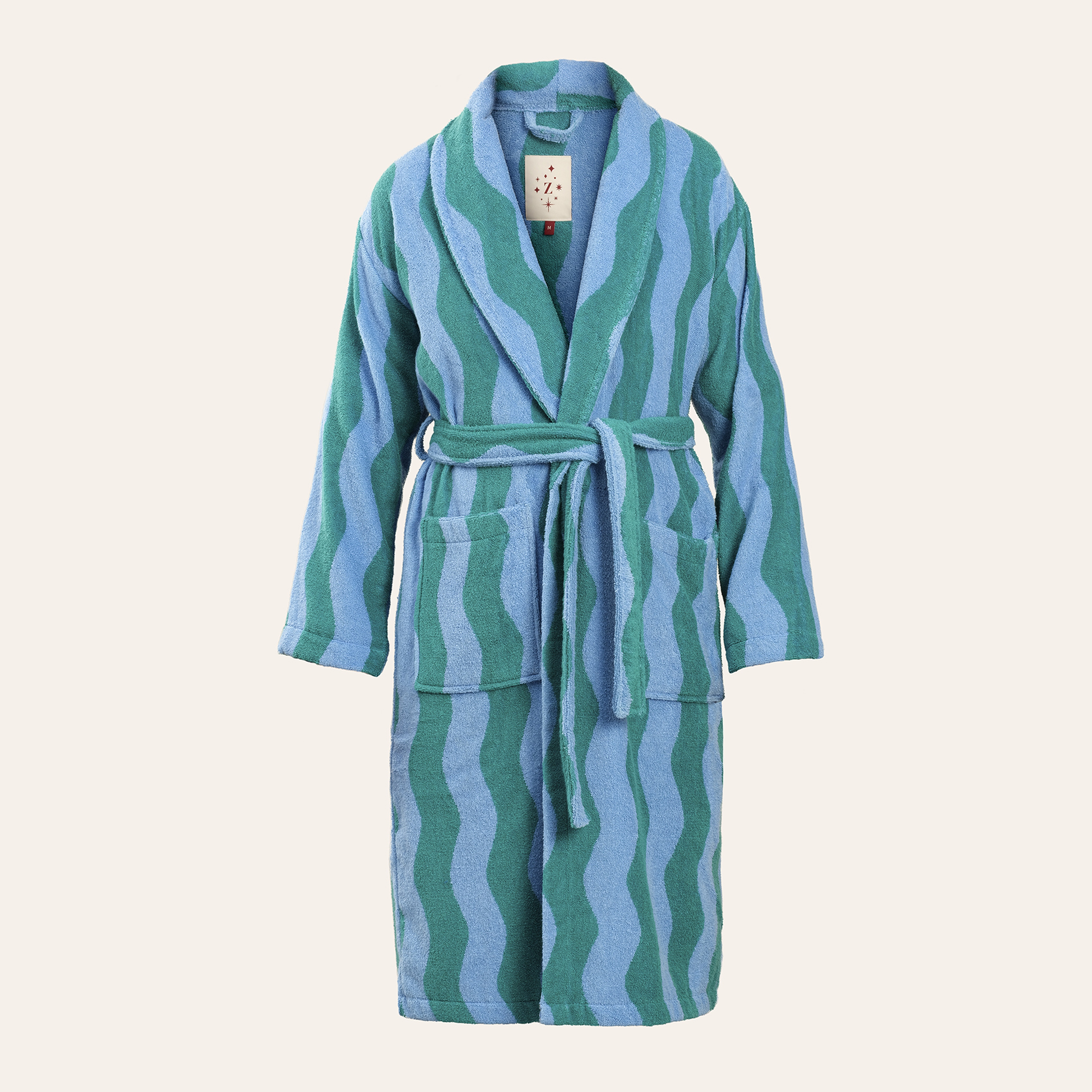 Tabea Pamuk Pamuk %100 Pamuk Bornoz - Yeşil - Mavi