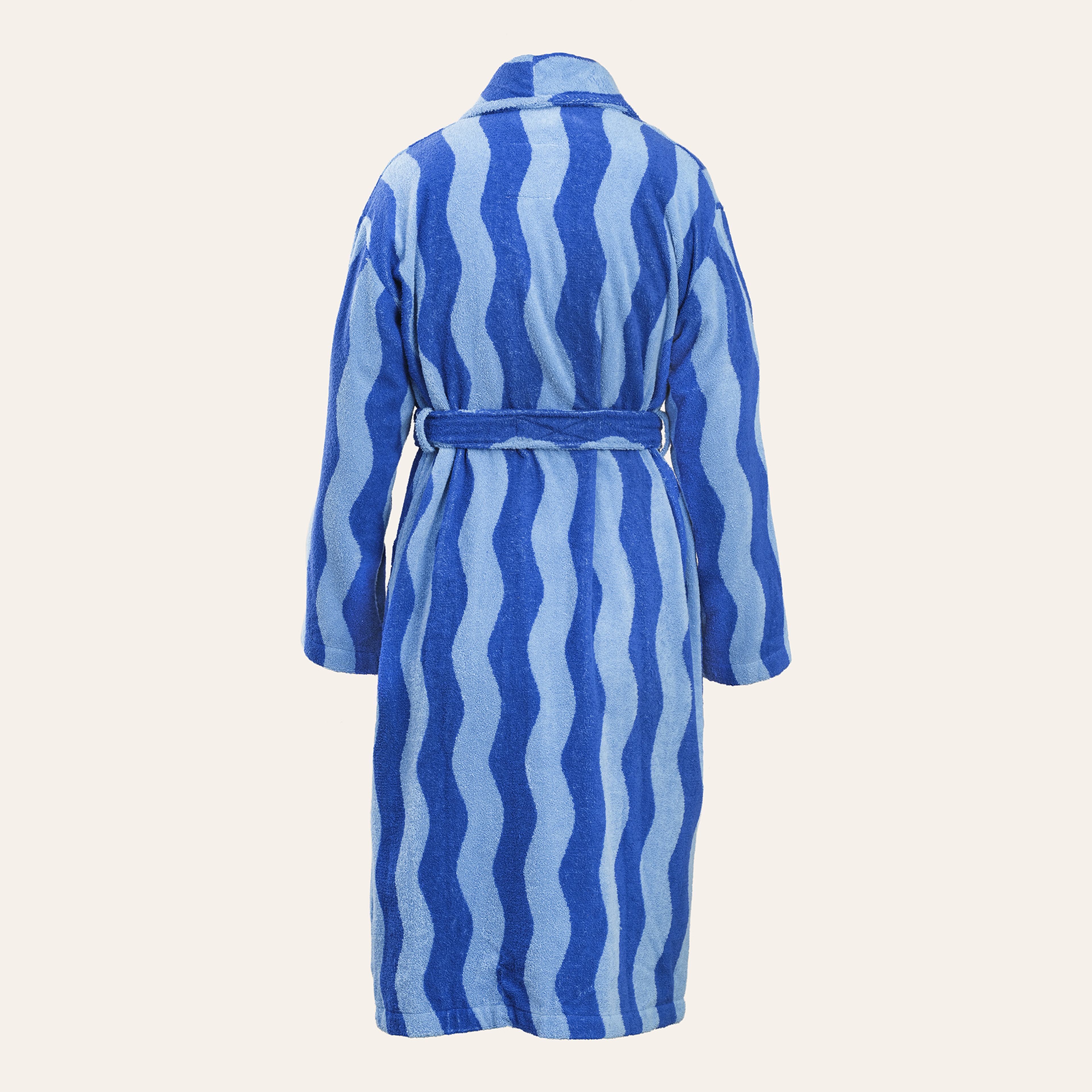 Tabea Pamuk Pamuk %100 Pamuk Bornoz - Açık Mavi - Koyu Mavi