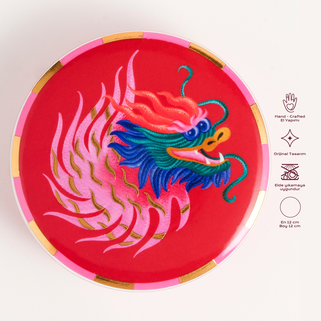 Shekou Porselen Dekoratif Obje 12x12x4 Cm Renkli