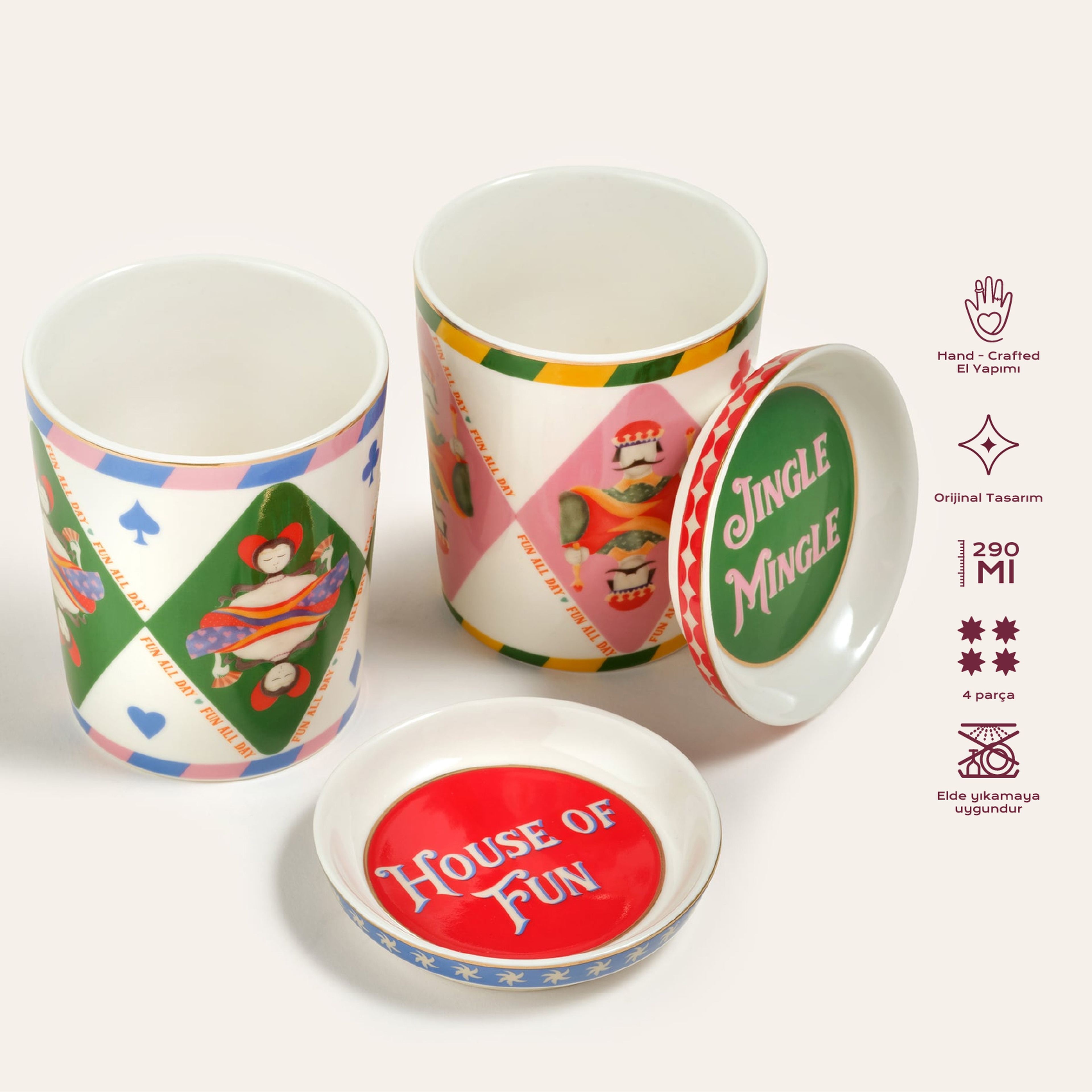 Luohu Porselen Kupa 290 Ml Renkli